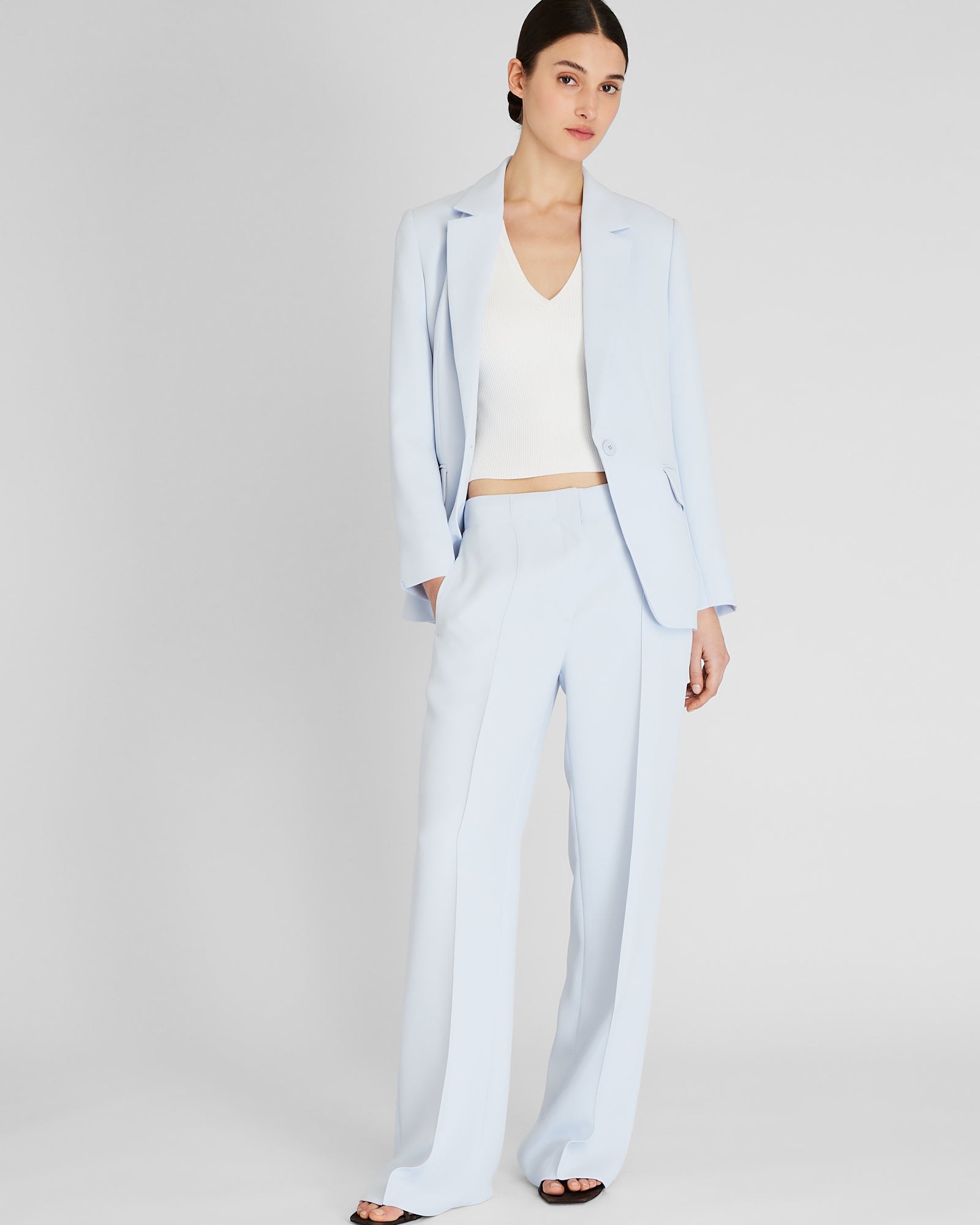 CLUB MONACO - High-Rise Fluid Crepe Trouser - Lumière du ciel