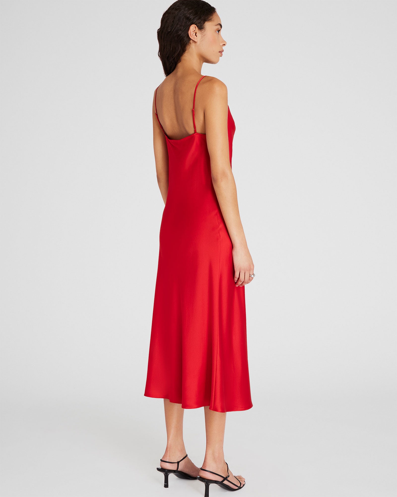 CLUB MONACO - Cowl Neck Silk Midi Dress - Red