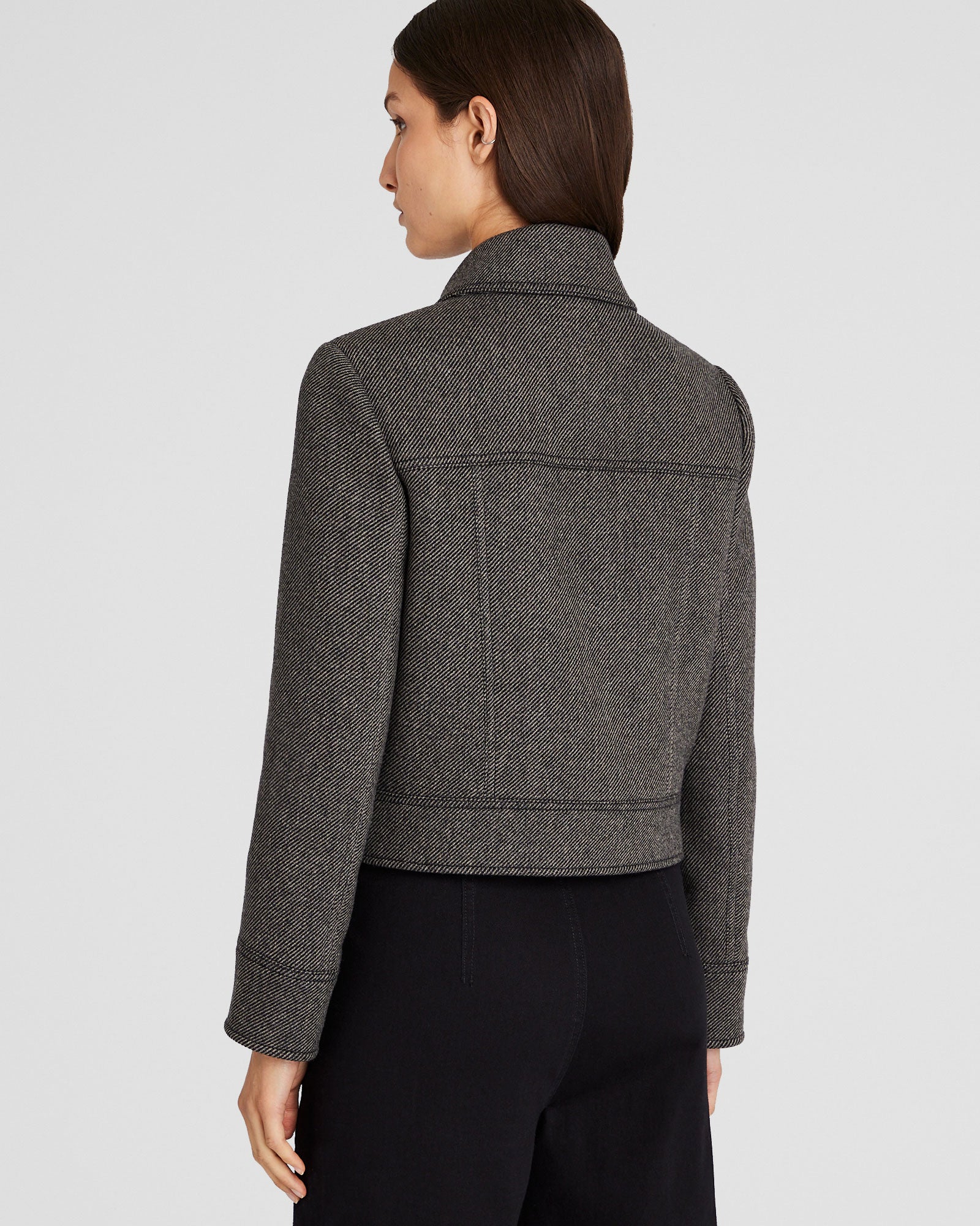 CLUB MONACO - Veste utilitaire courte en laine - Mélange De Brun
