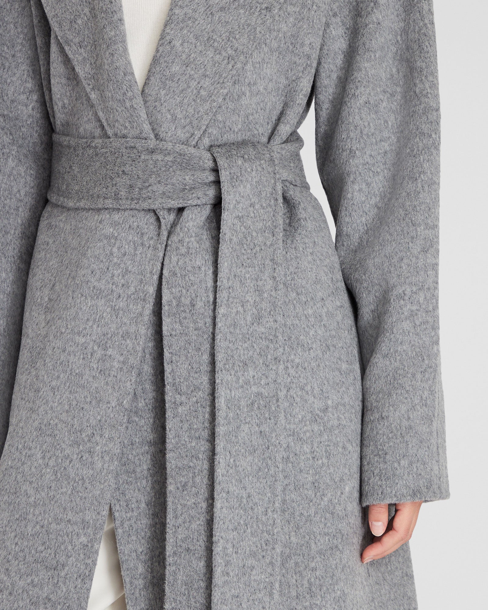 CLUB MONACO - Manteau enveloppant double face - Gris Chiné Moyen