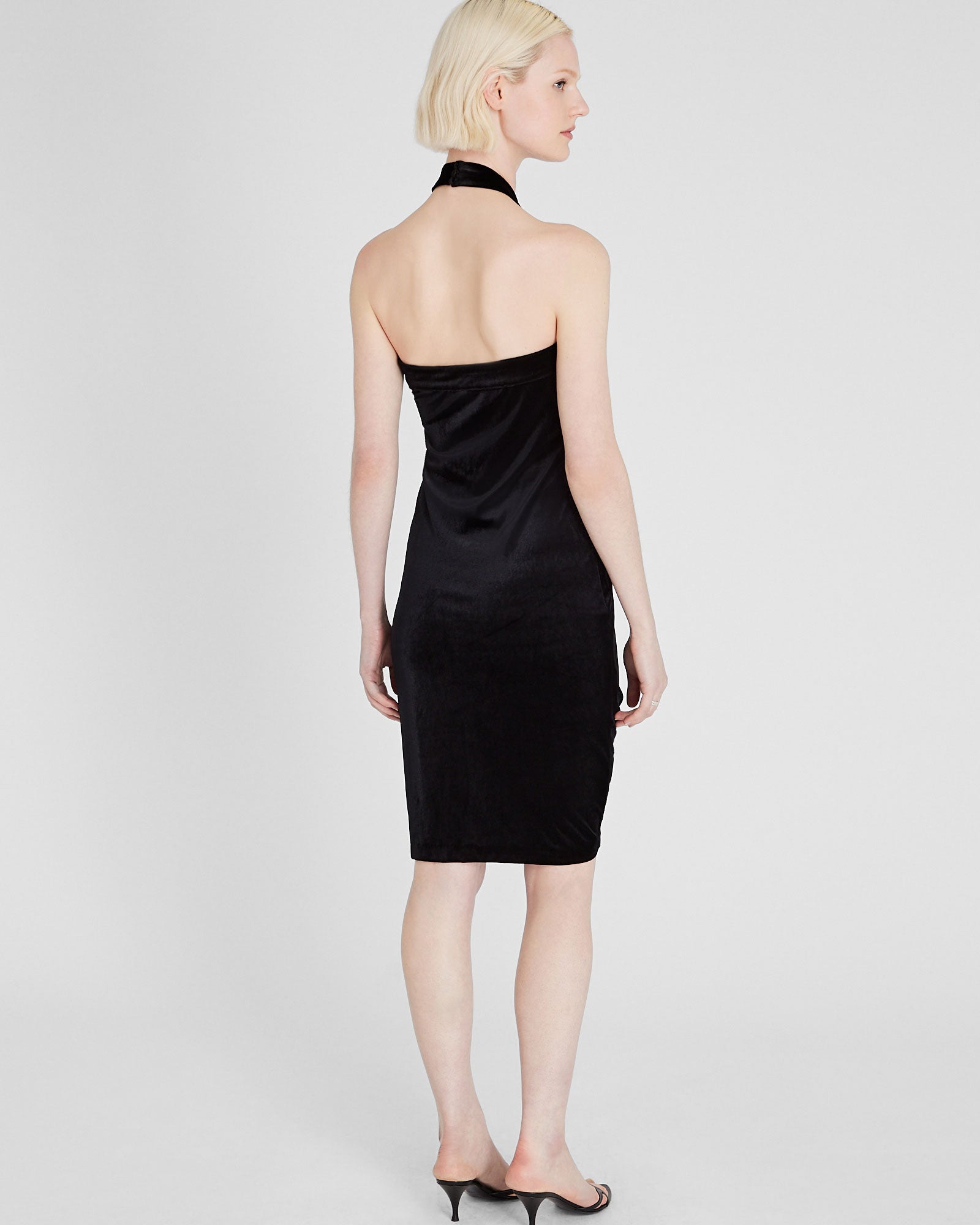 CLUB MONACO - Mini-robe dos nu en velours - Noir