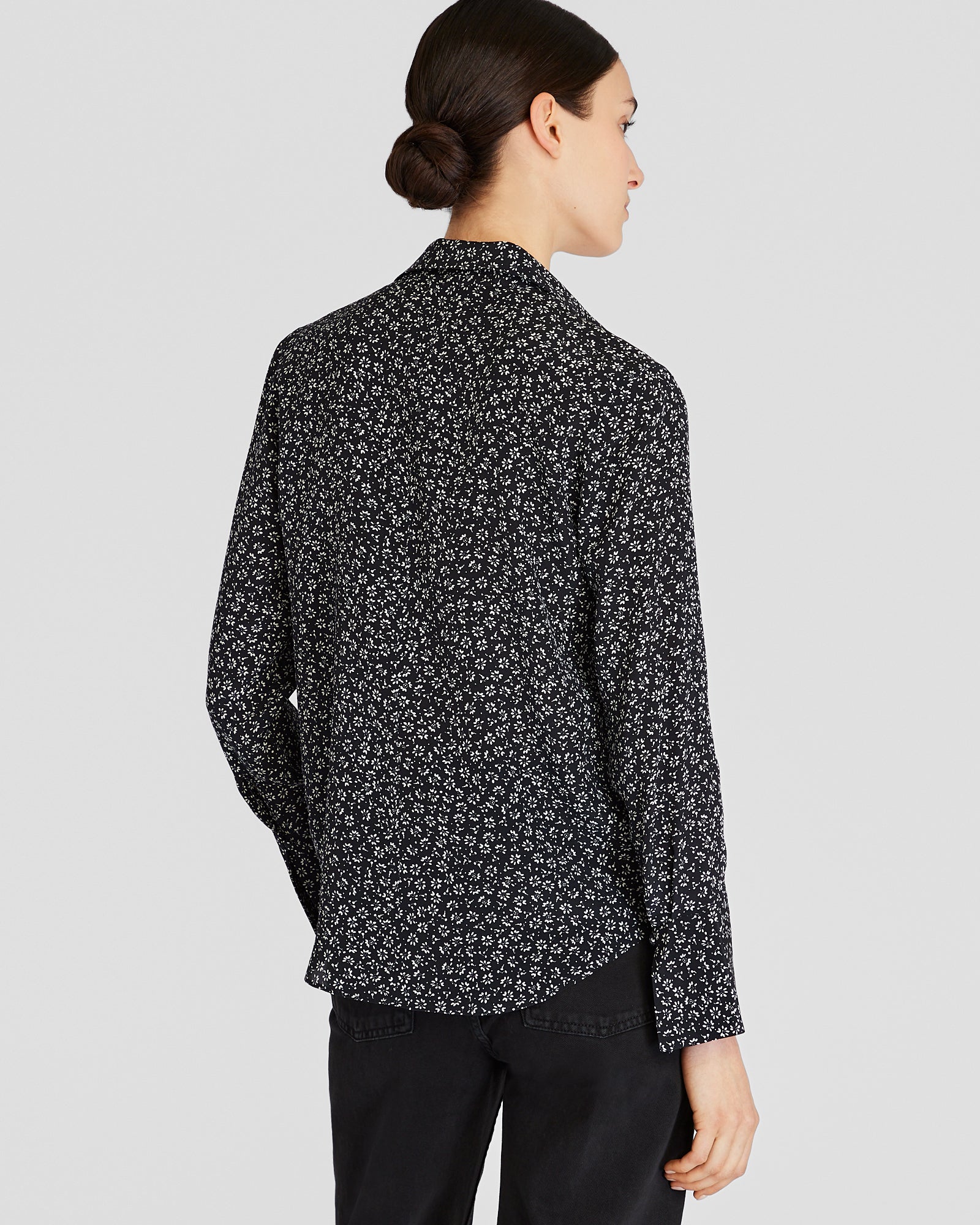 CLUB MONACO - Printed Helek Silk Shirt - Black Base