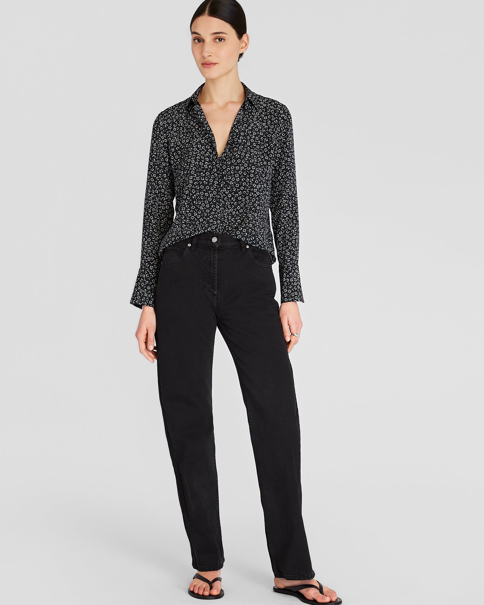 CLUB MONACO - Printed Helek Silk Shirt - Black Base