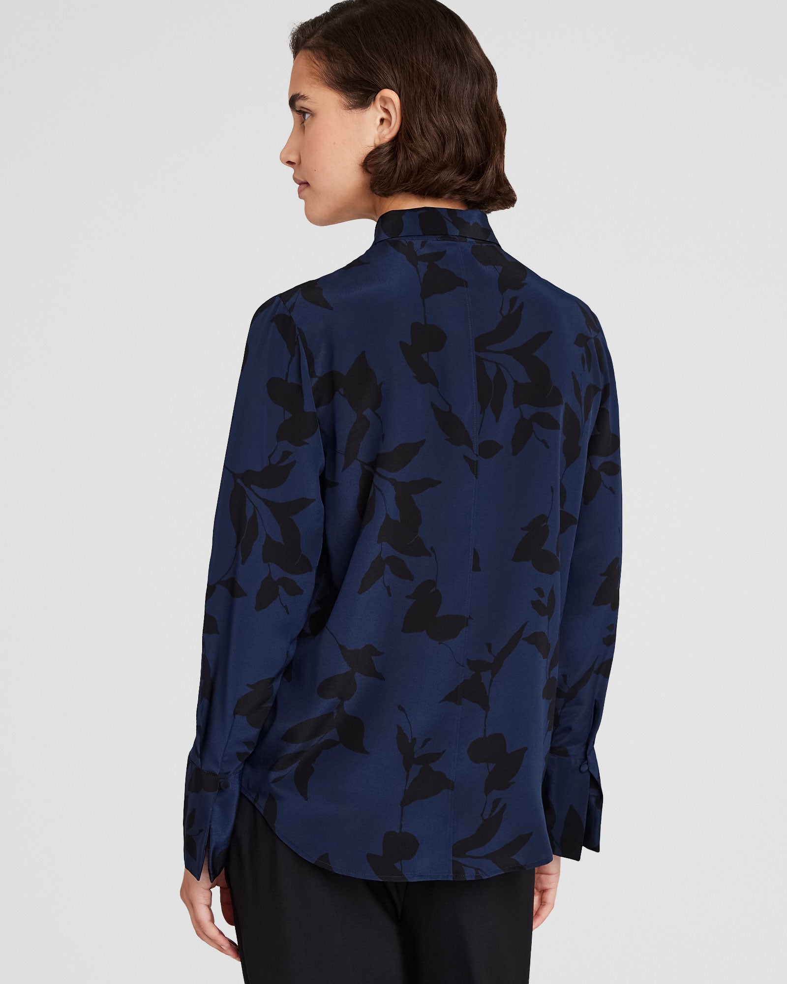 CLUB MONACO - Printed Helek Silk Shirt - Navy Print