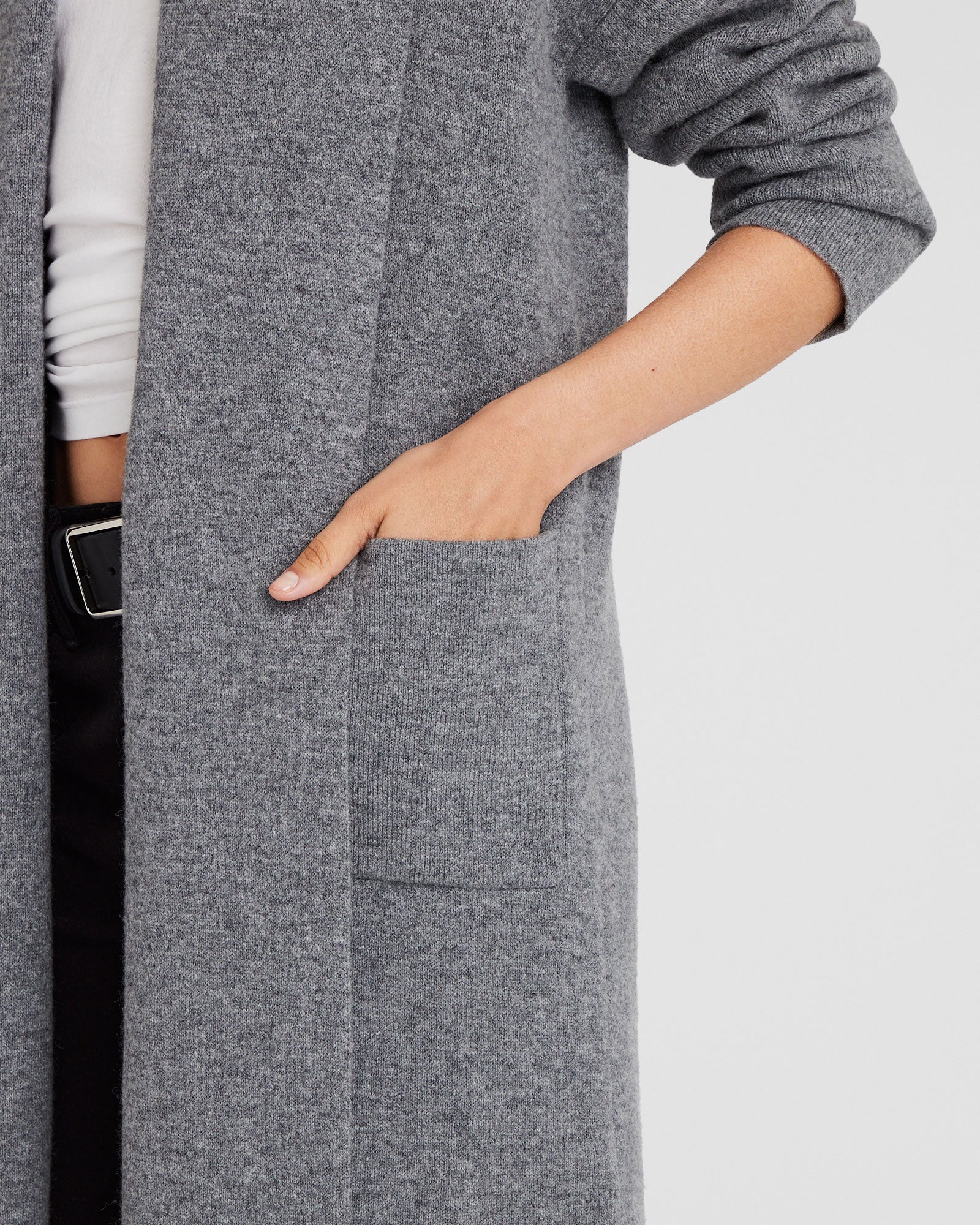 CLUB MONACO - Wool Cashmere Wrap Cardigan - Charcoal