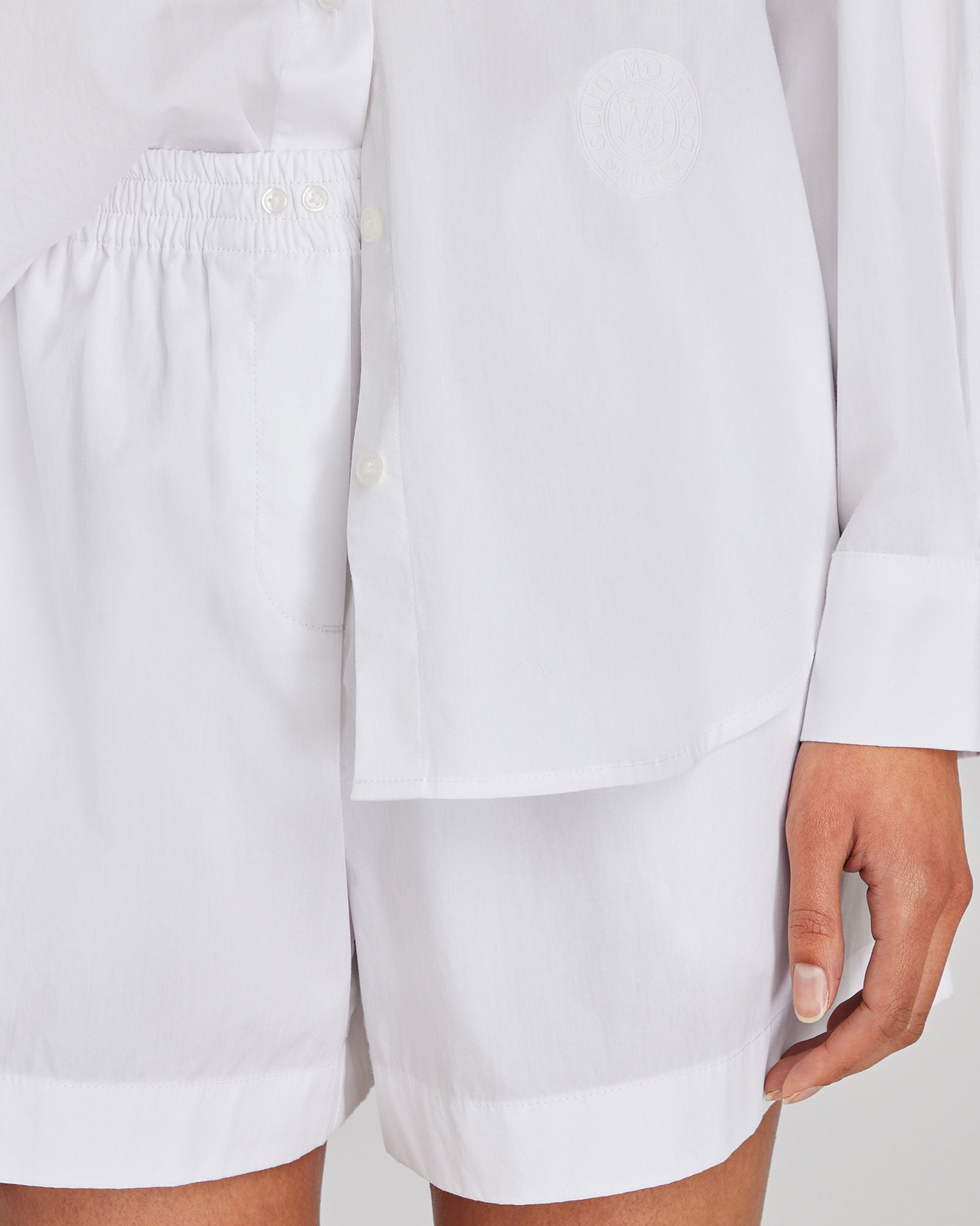 CLUB MONACO - Crest Cotton Sleep Set - White