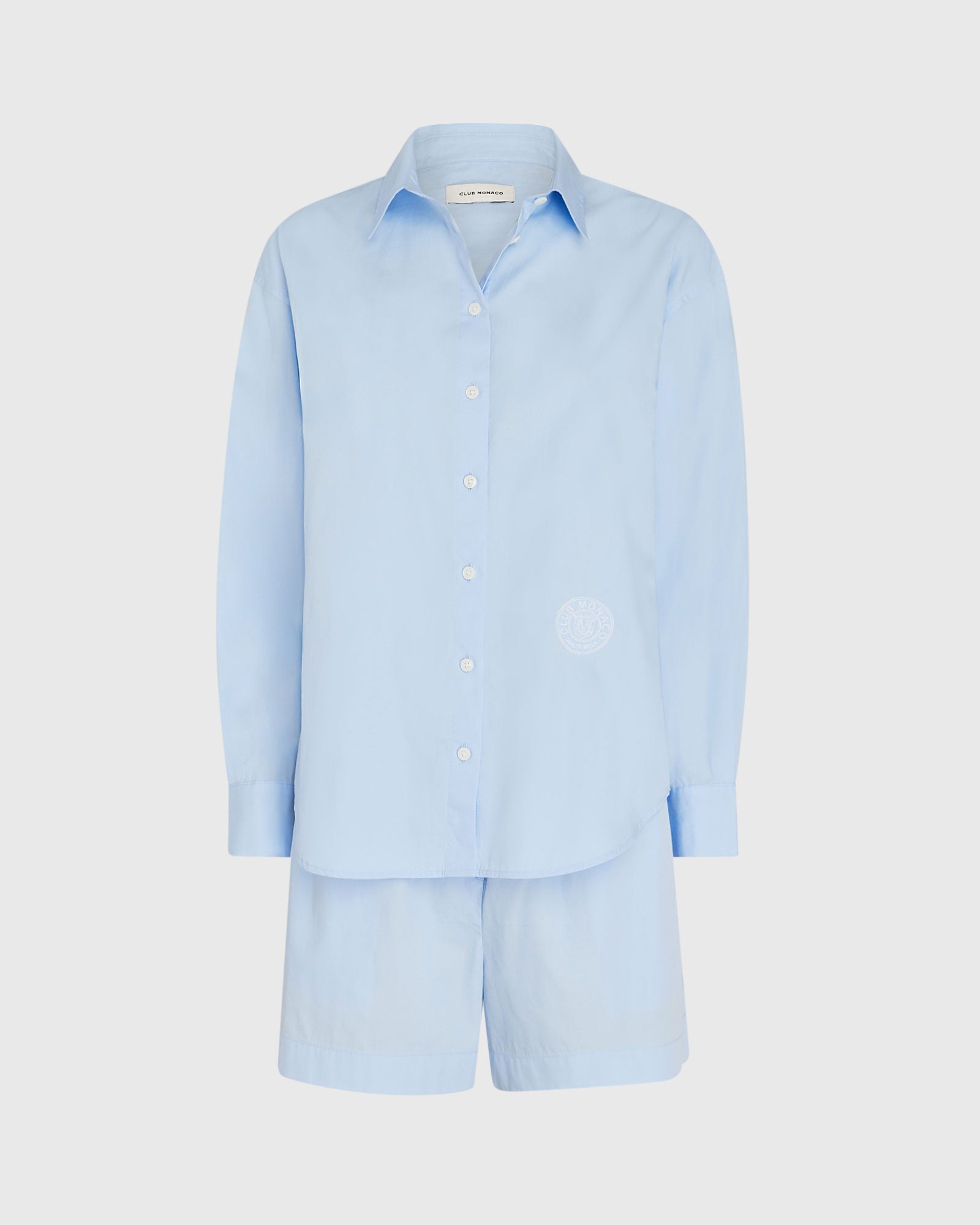 CLUB MONACO - Ensemble de nuit Écusson en coton - Bleu clair