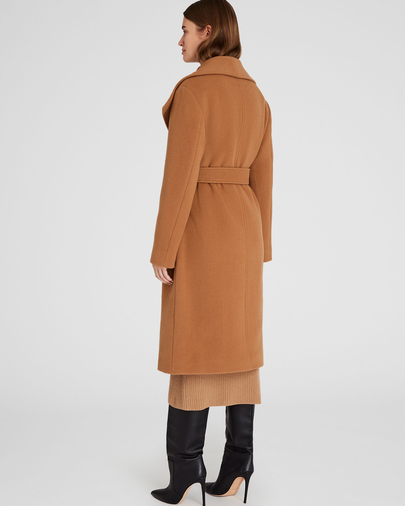 CLUB MONACO - Manteau enveloppant à col châle - Chameau