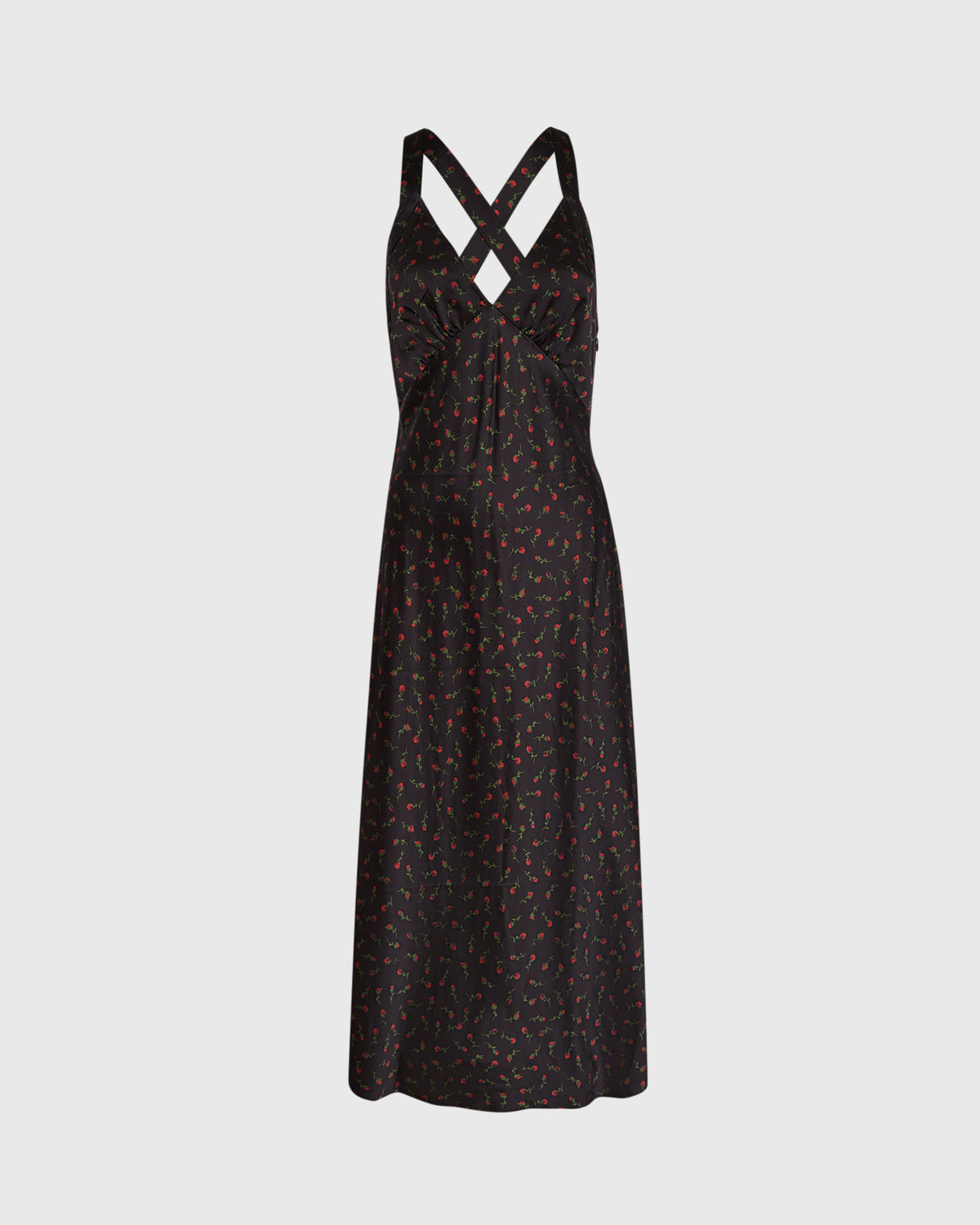 Club Monaco - Floral Print V-Neck Silk Midi Dress - Porto