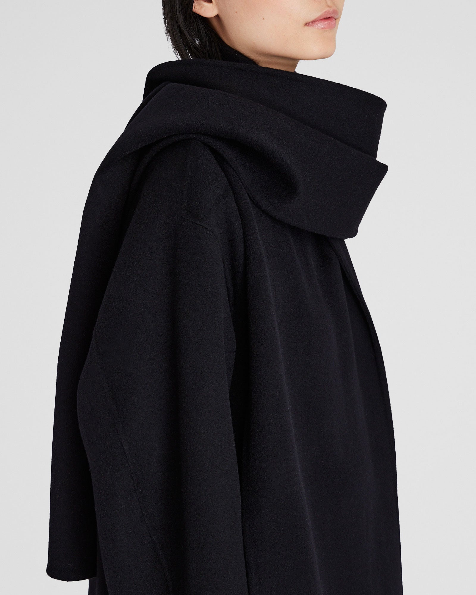 CLUB MONACO - Manteau double-face à écharpe - Noir