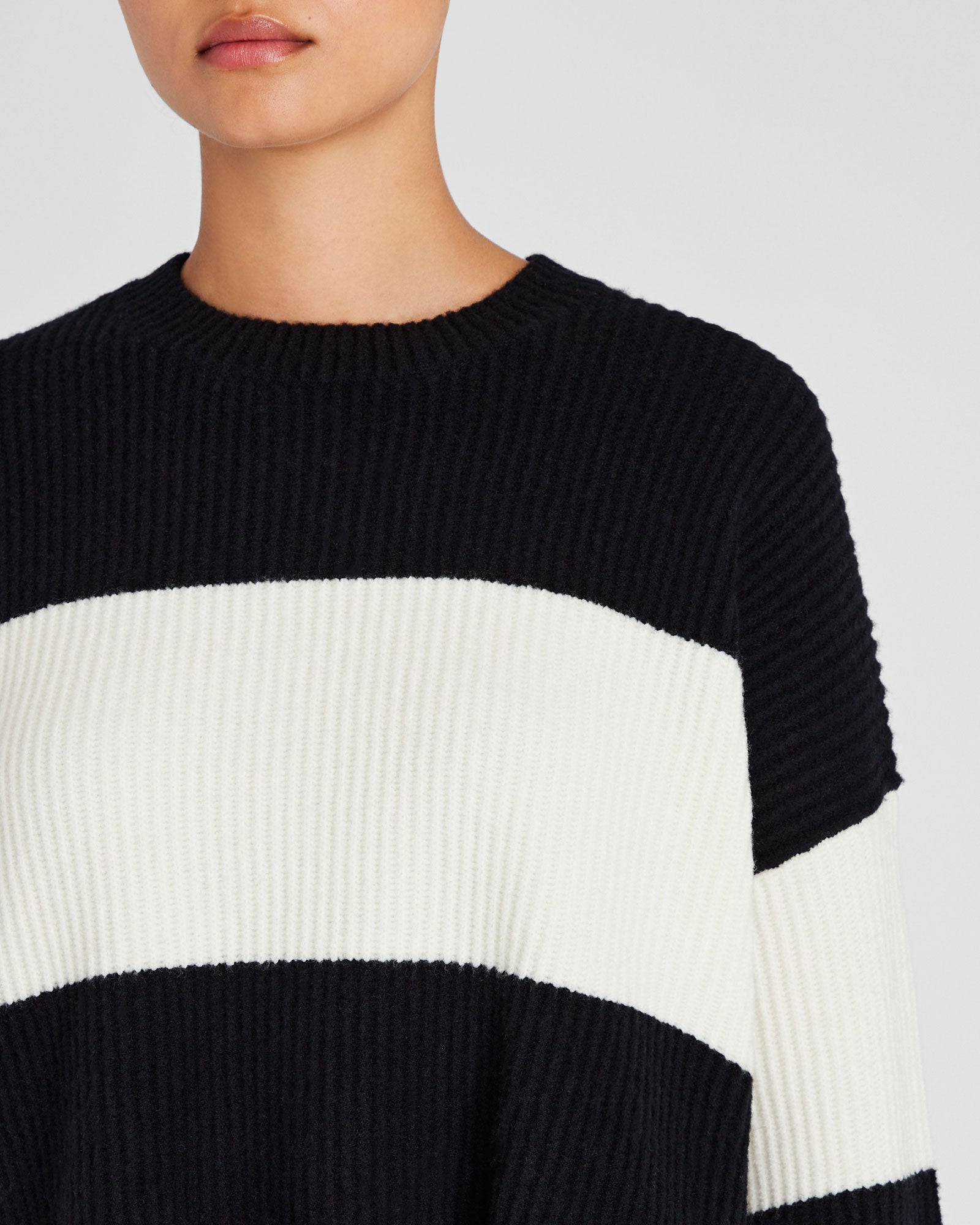 CLUB MONACO - Pull rayé en laine mélangée - Modèle de base blanche n°4