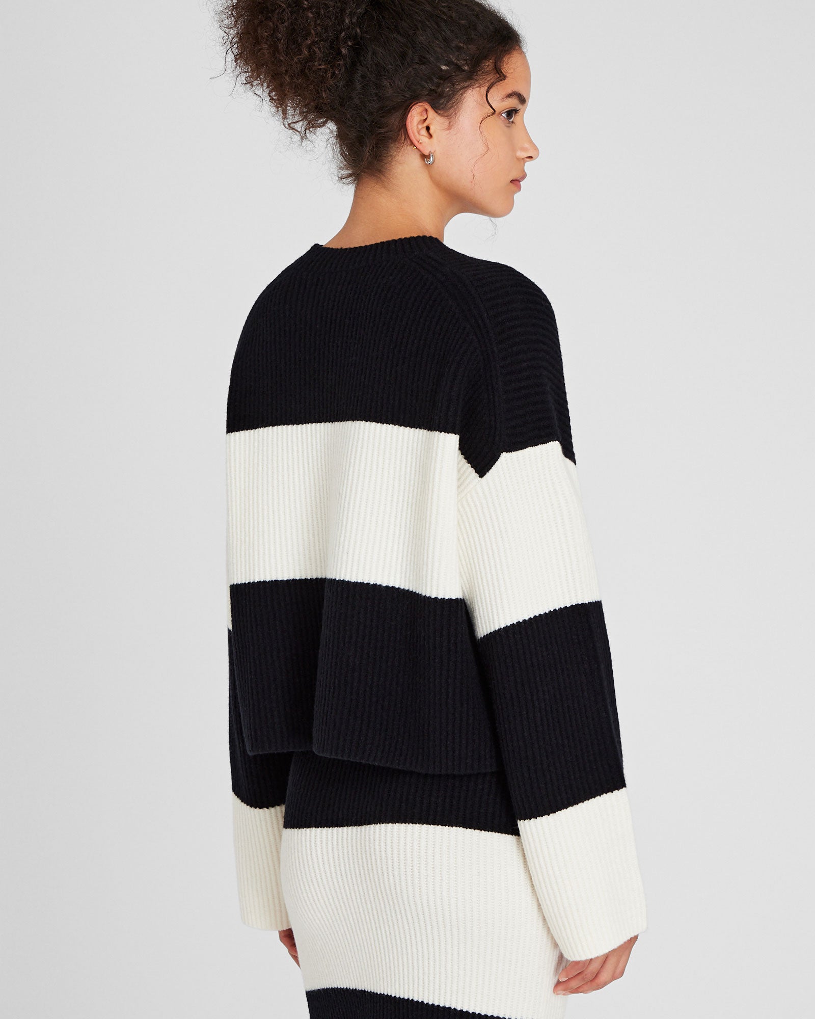 CLUB MONACO - Pull rayé en laine mélangée - Modèle de base blanche n°4