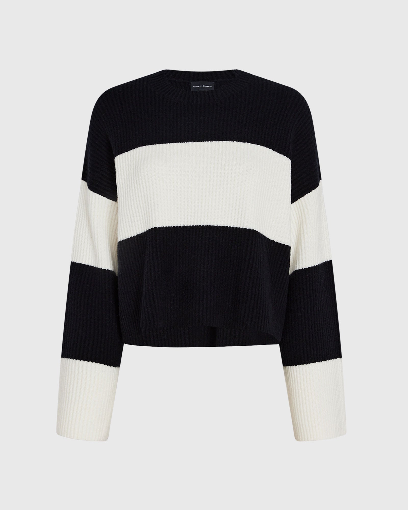 CLUB MONACO - Pull rayé en laine mélangée - Modèle de base blanche n°4