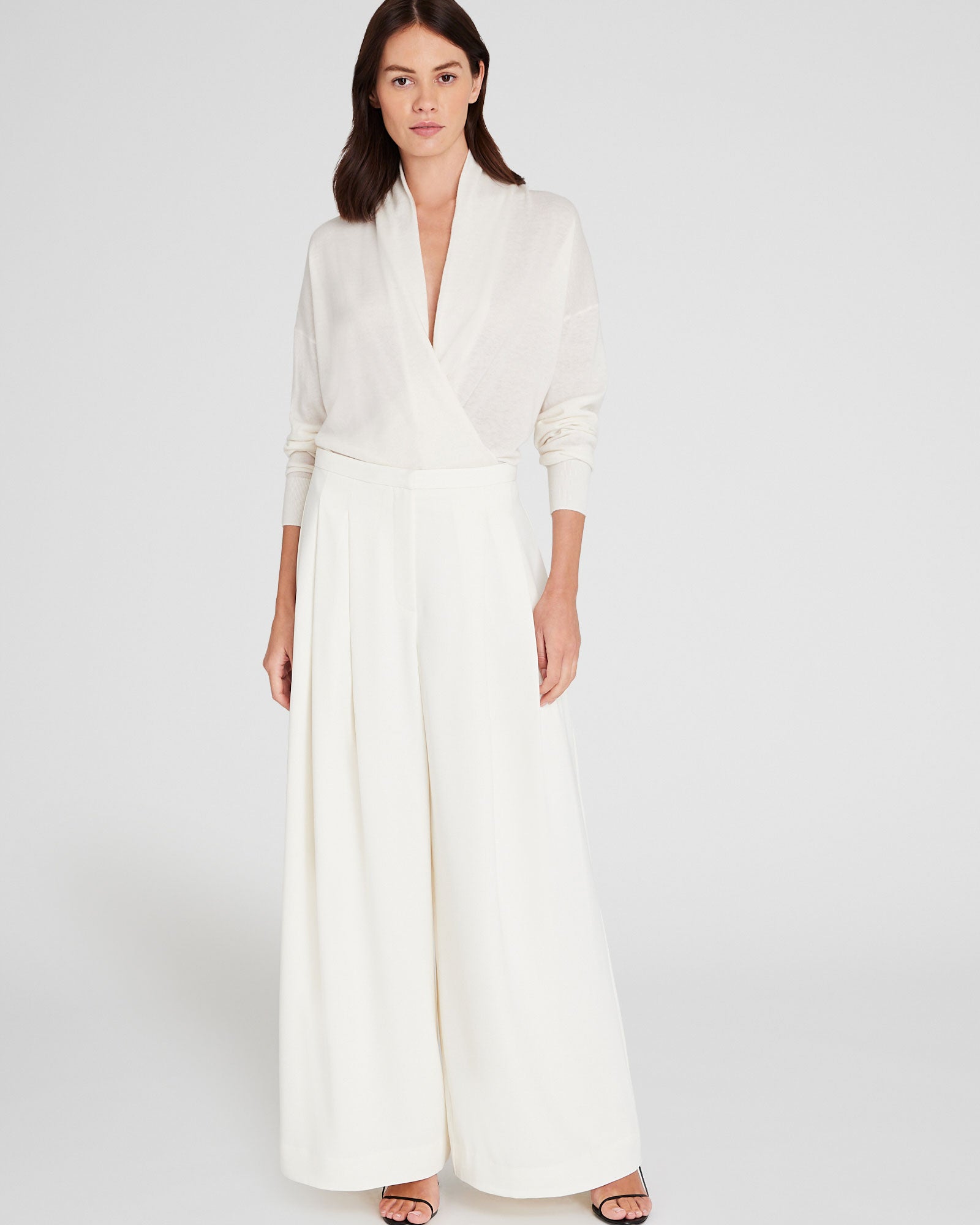 CLUB MONACO - Wide Leg Fluid Trouser - Off White