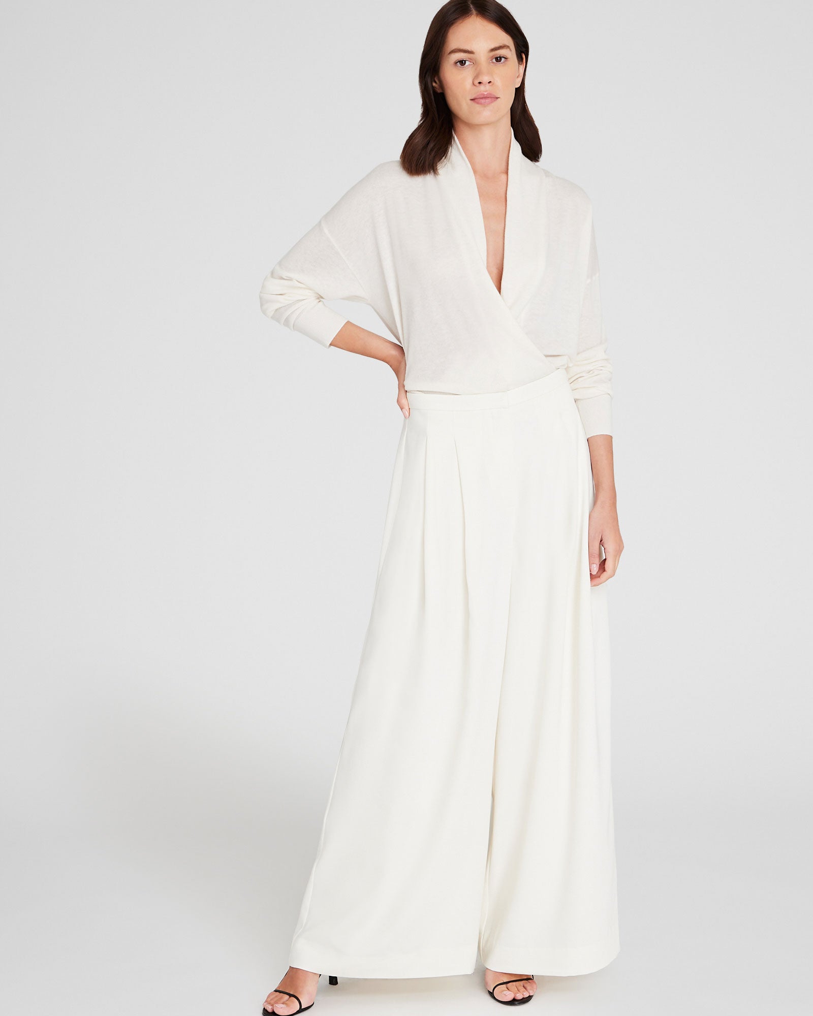 CLUB MONACO - Wide Leg Fluid Trouser - Off White