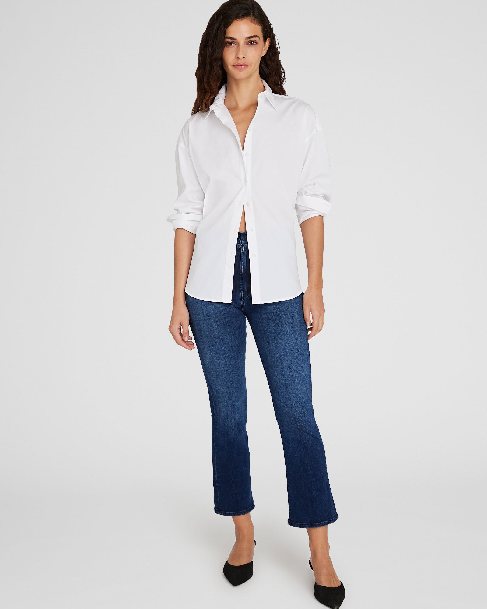 CLUB MONACO - MOTHER The Hustler Ankle Jeans - Dark Blue