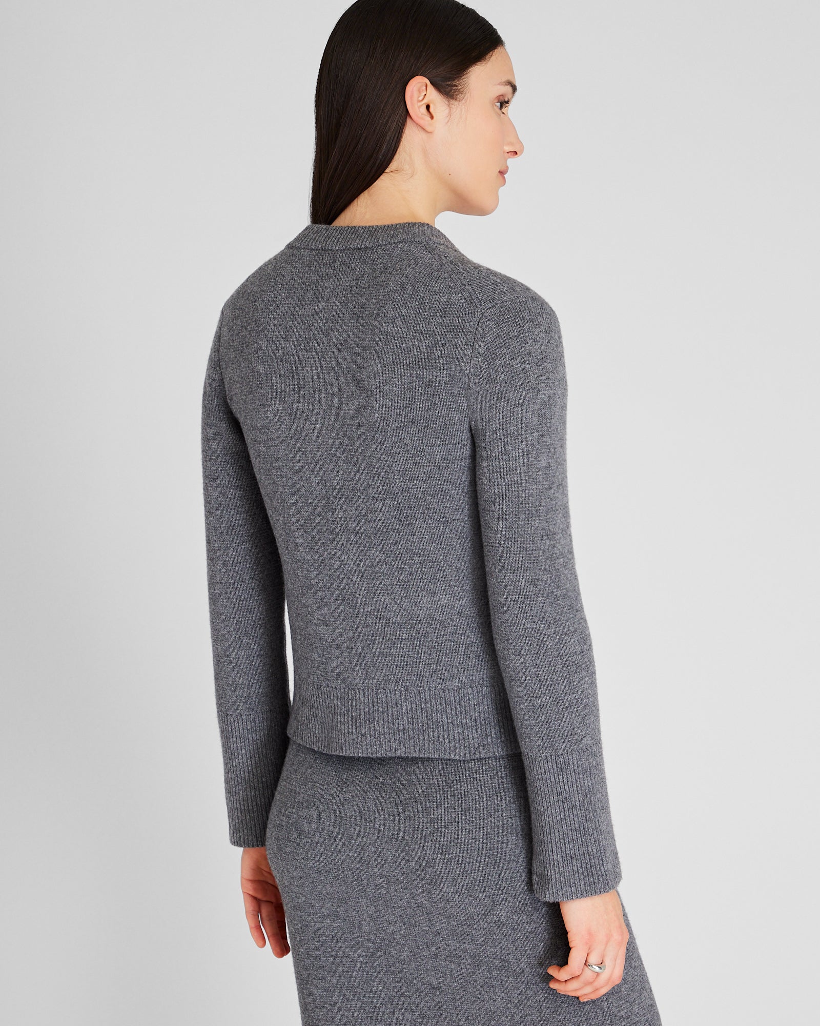 CLUB MONACO - Cardigan en laine et cachemire à mailles milanaises - Anthracite