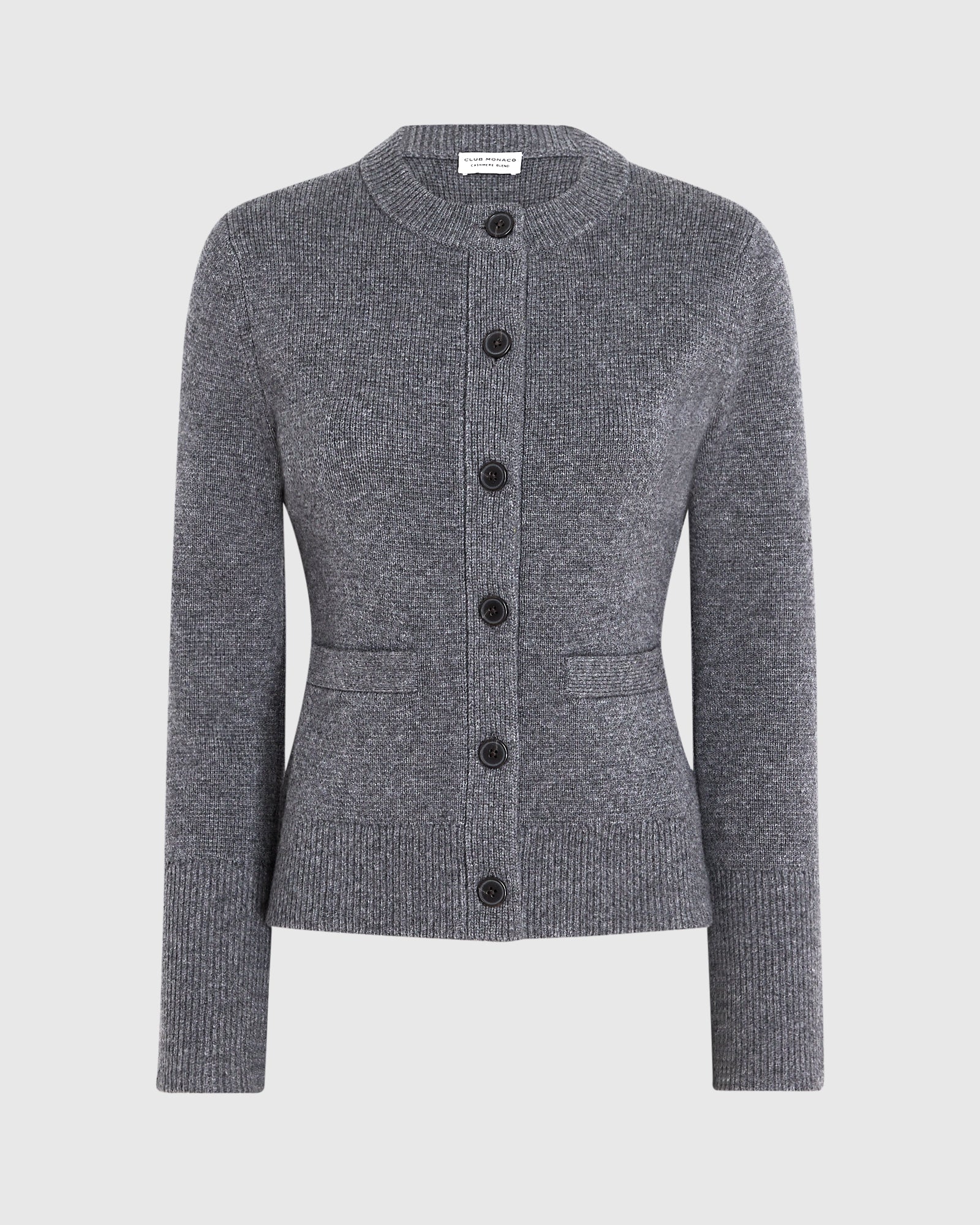 CLUB MONACO - Cardigan en laine et cachemire à mailles milanaises - Anthracite