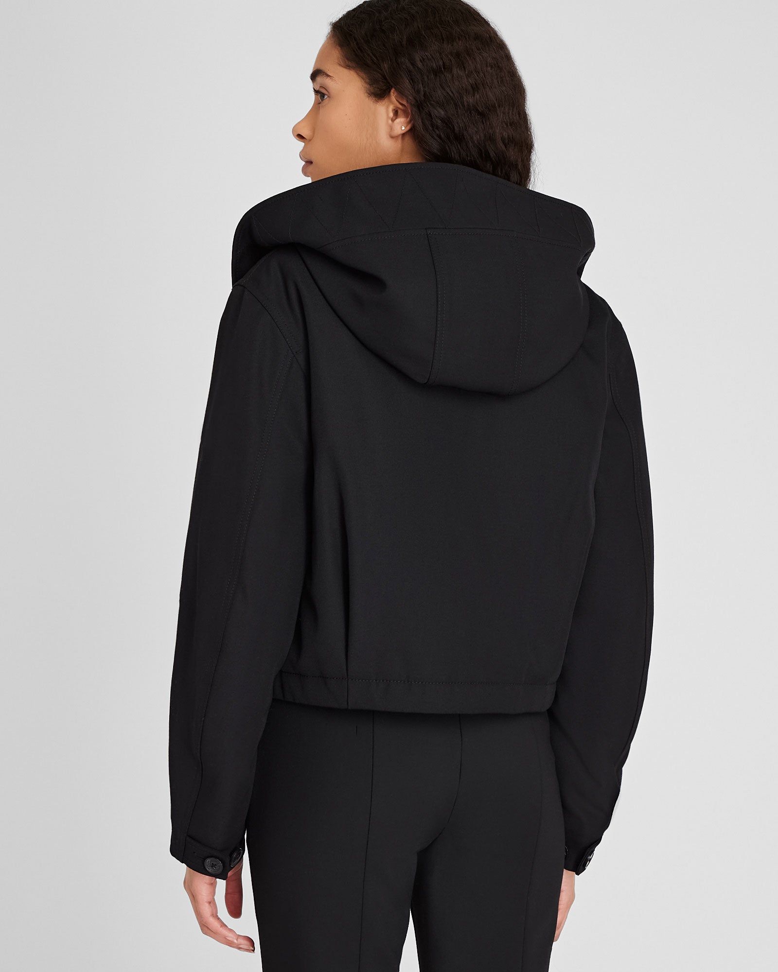 CLUB MONACO - Cropped Wool Blend Parka - Black