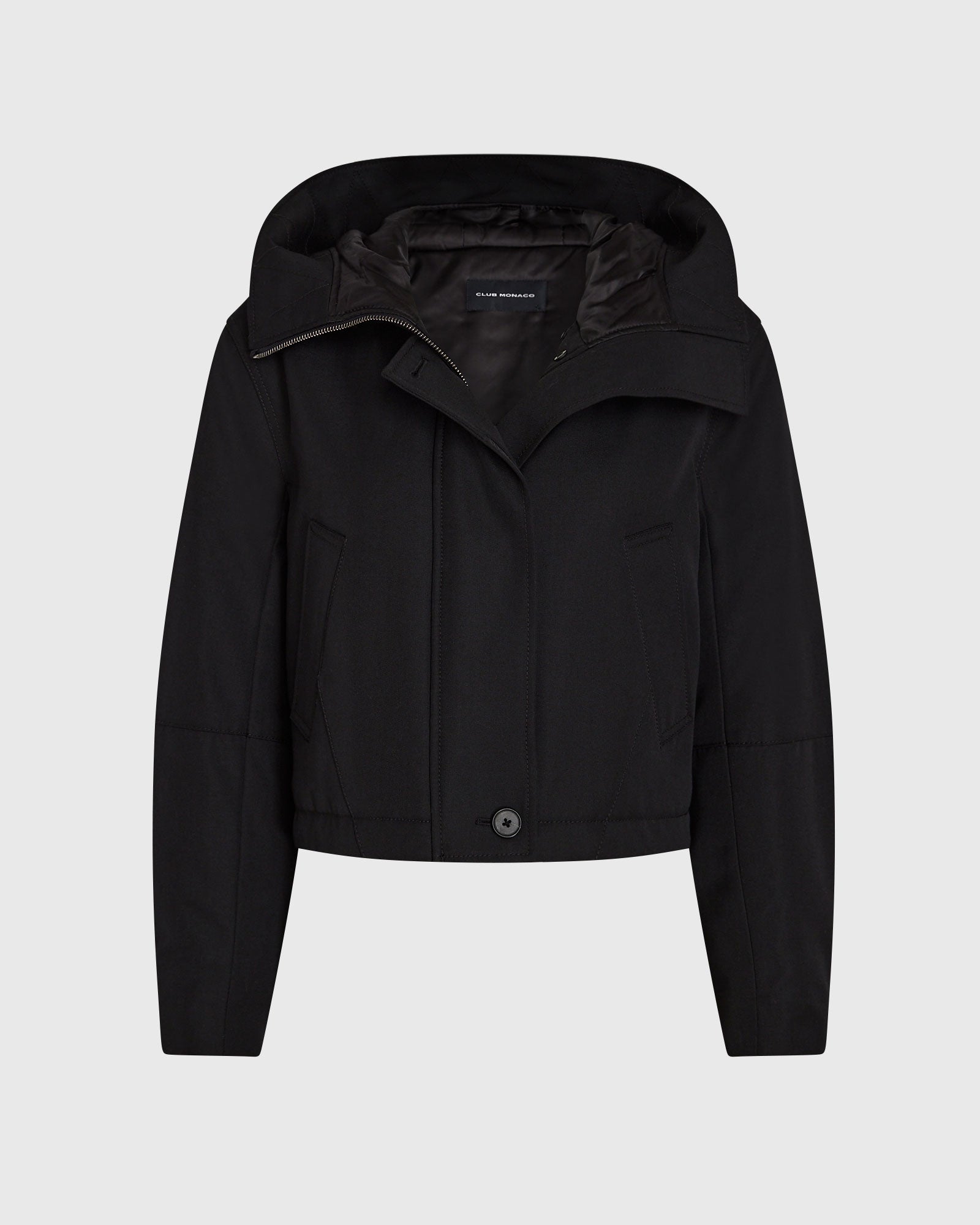 CLUB MONACO - Cropped Wool Blend Parka - Black