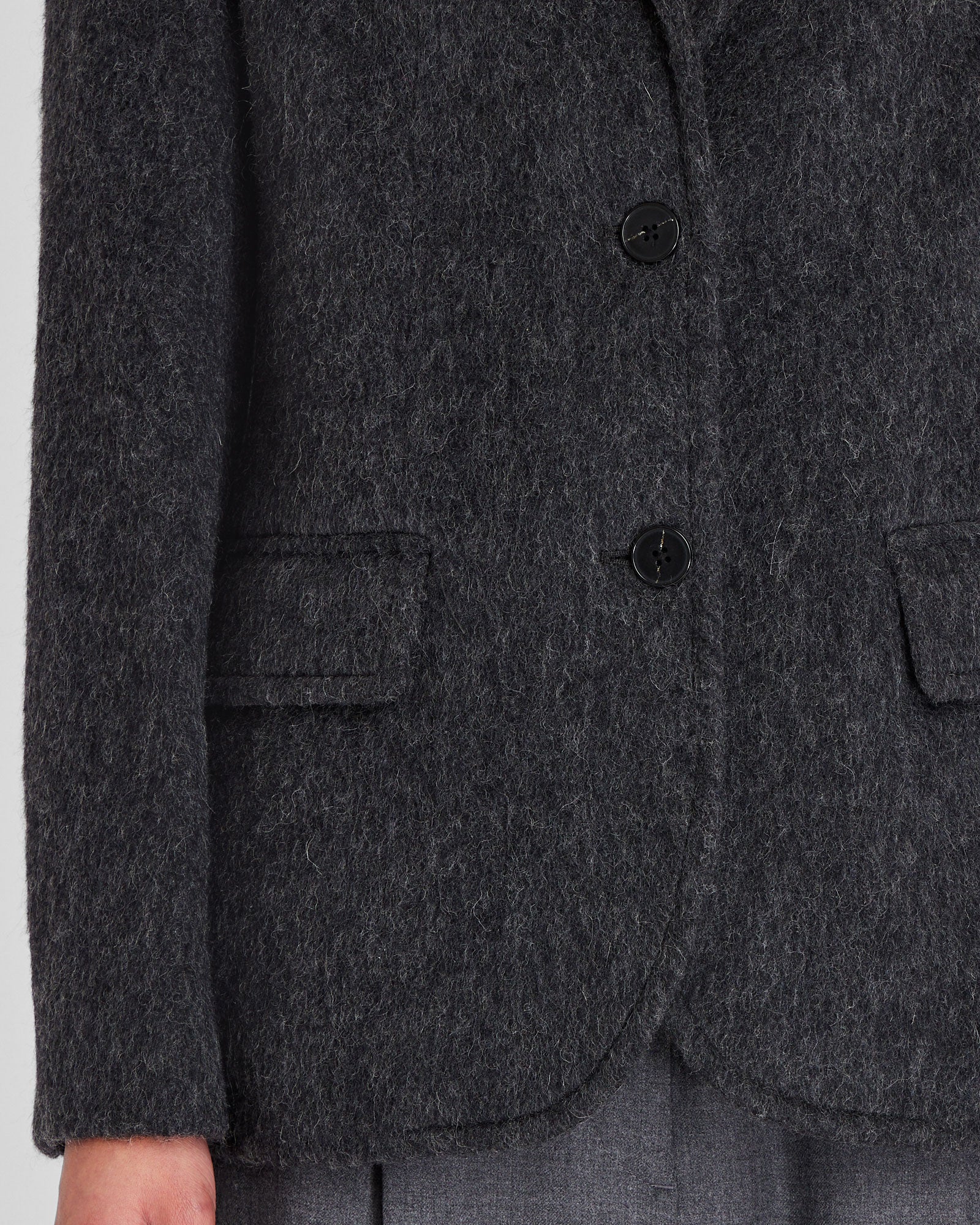 CLUB MONACO - Plush Single-Breasted Wool Blazer - Dark Grey Mix