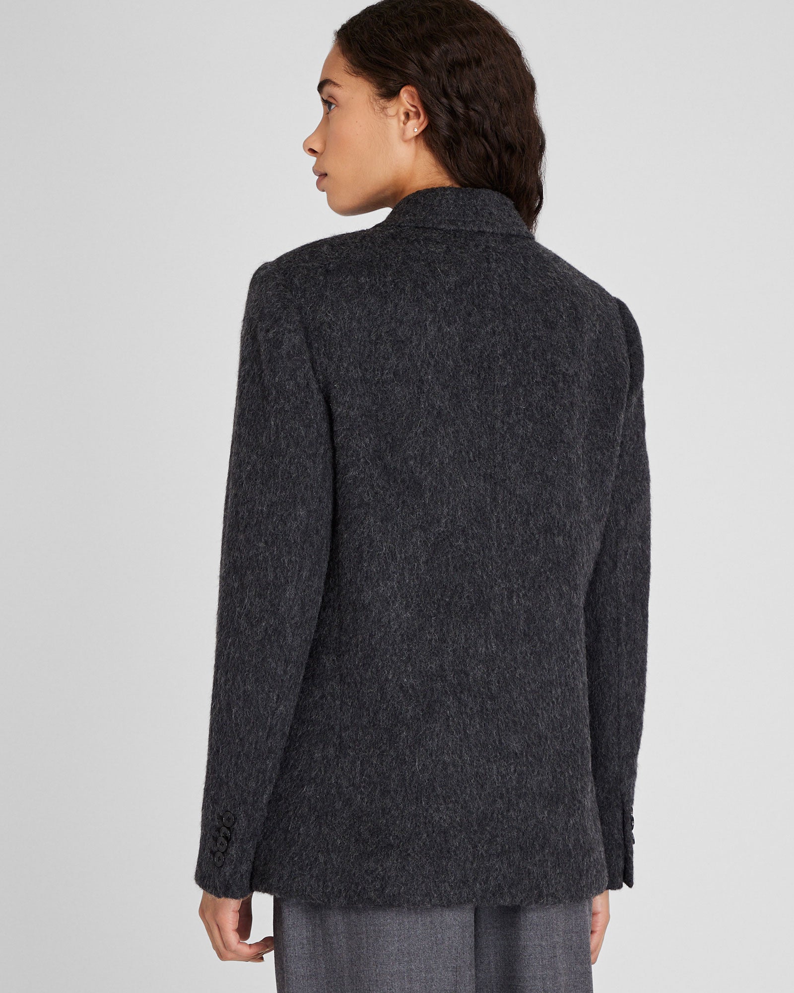 CLUB MONACO - Plush Single-Breasted Wool Blazer - Dark Grey Mix