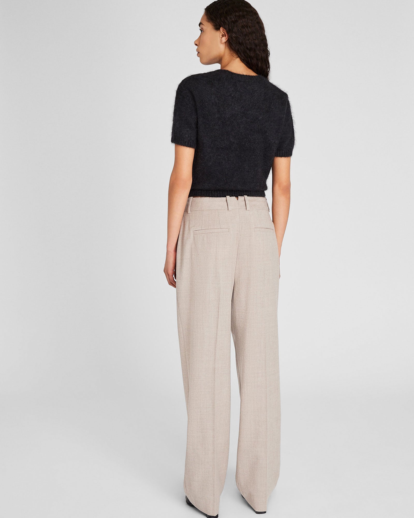 CLUB MONACO - Pantalon en flanelle de laine - Colombe d'argent