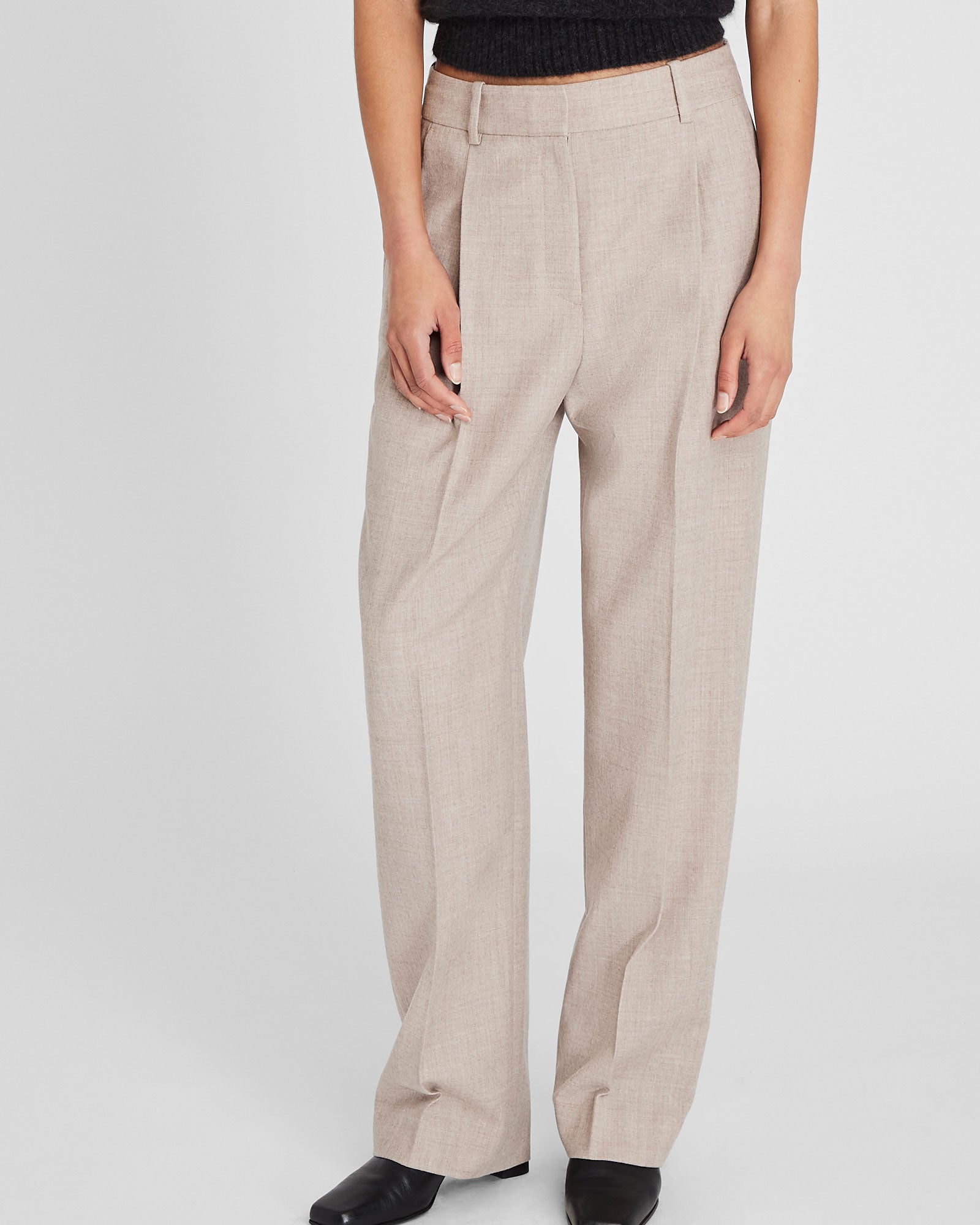 CLUB MONACO - Pantalon en flanelle de laine - Colombe d'argent