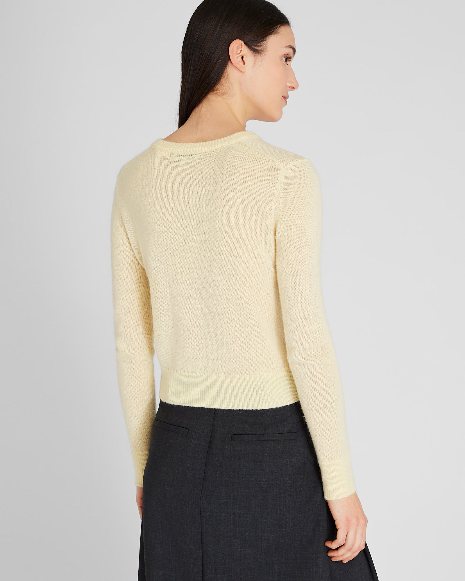 CLUB MONACO - Pull ras du cou en mélange de mohair - Jaune Pâle