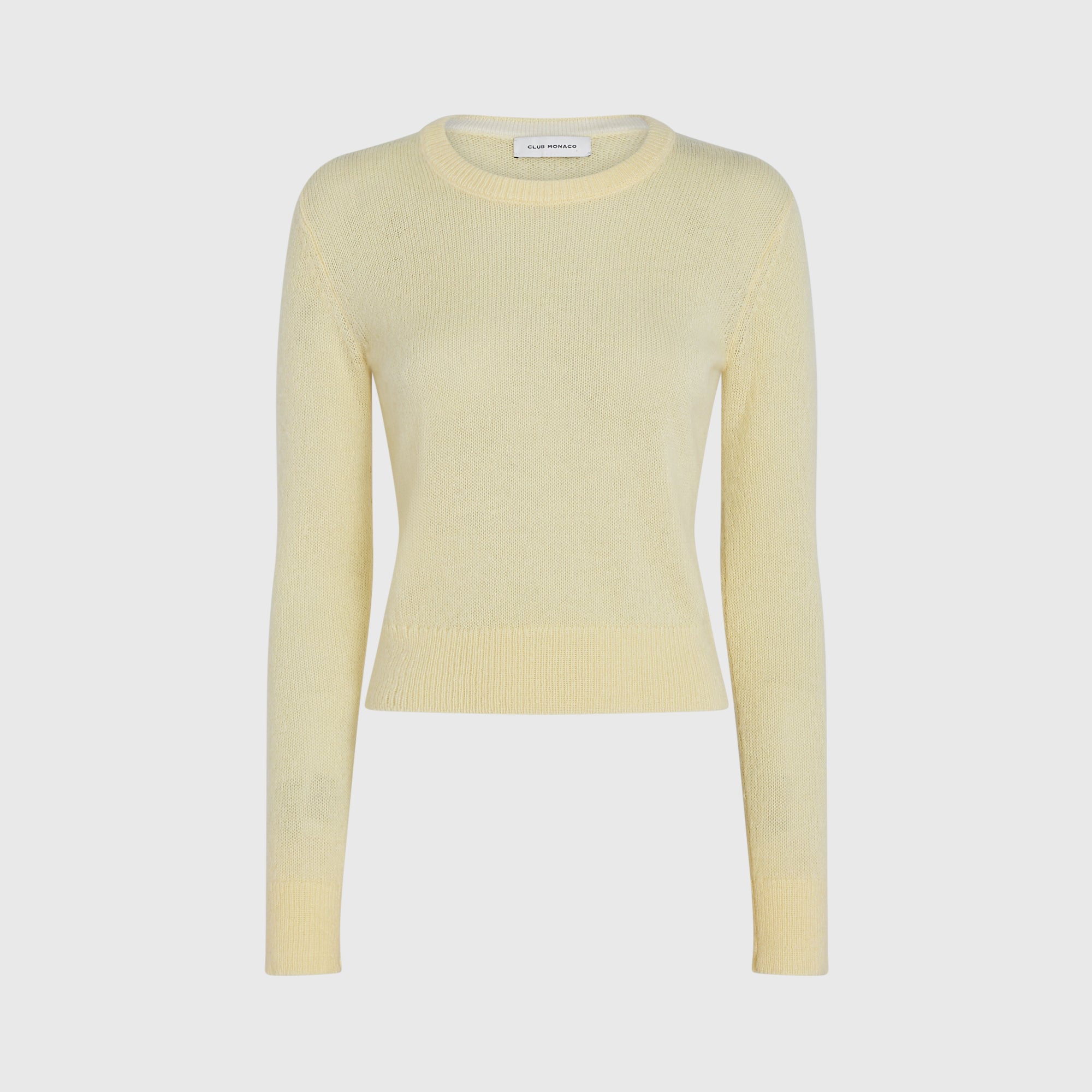 CLUB MONACO - Pull ras du cou en mélange de mohair - Jaune Pâle