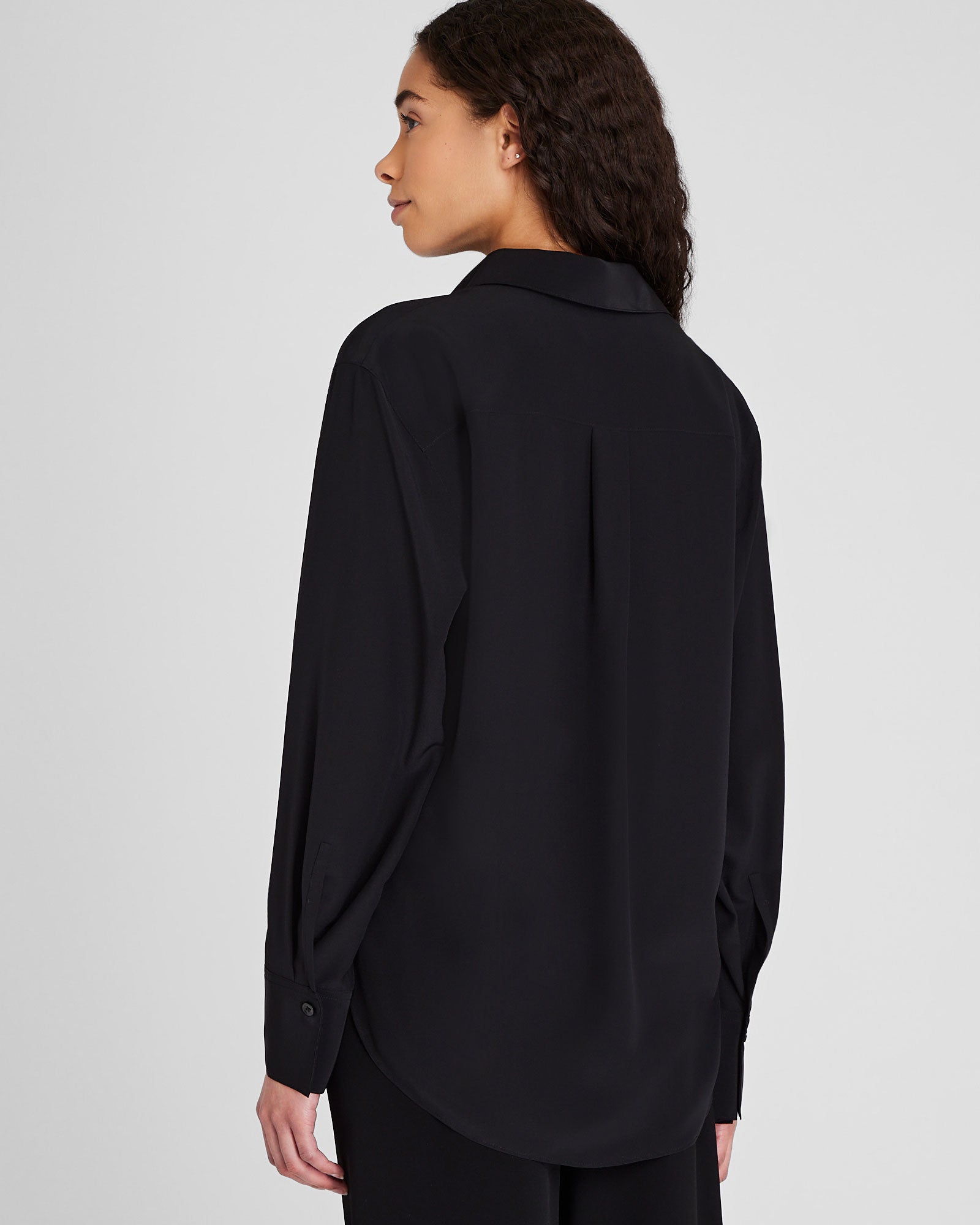 CLUB MONACO - Silk Popover Shirt - Black