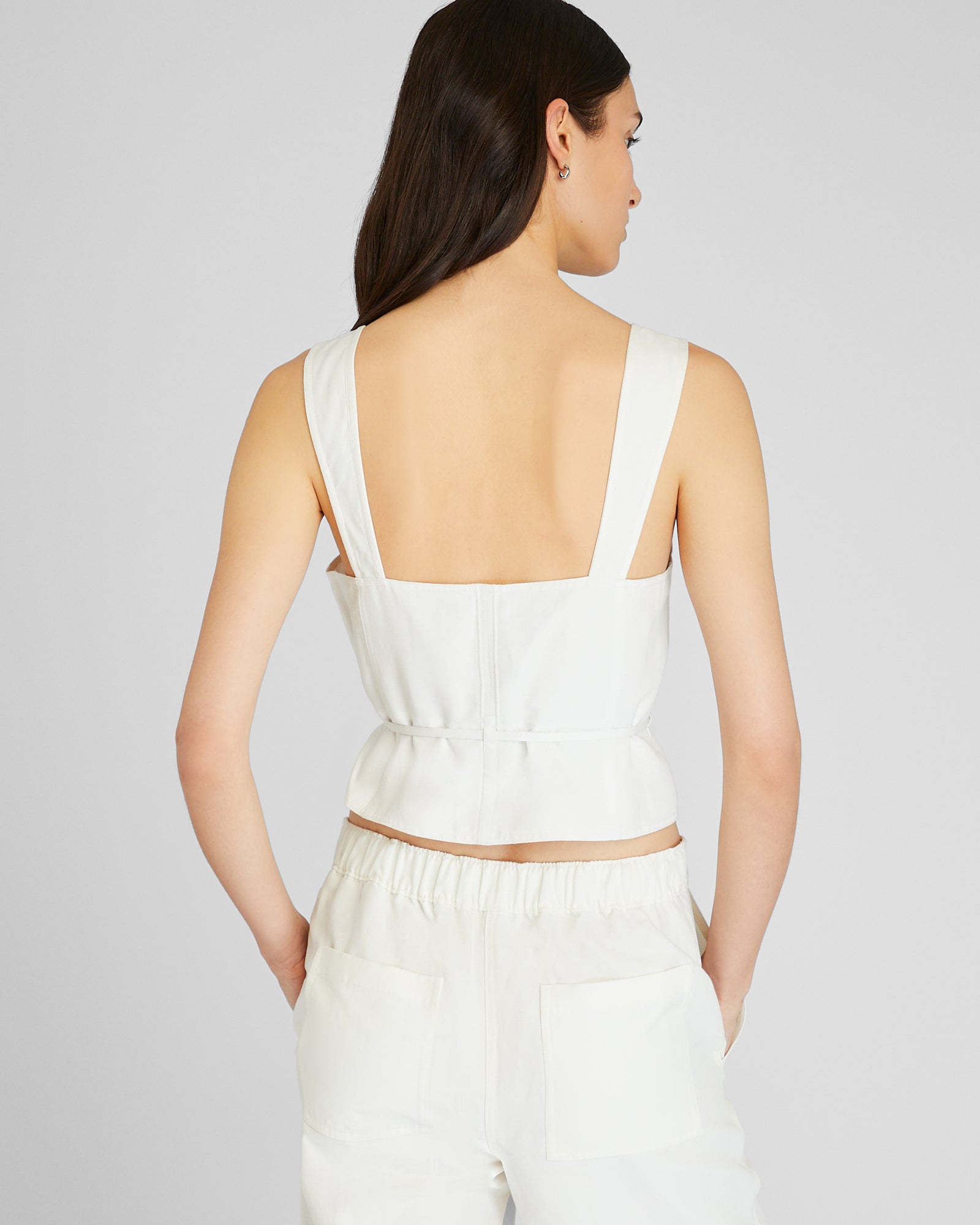 CLUB MONACO - Débardeur à cravate - Blanc