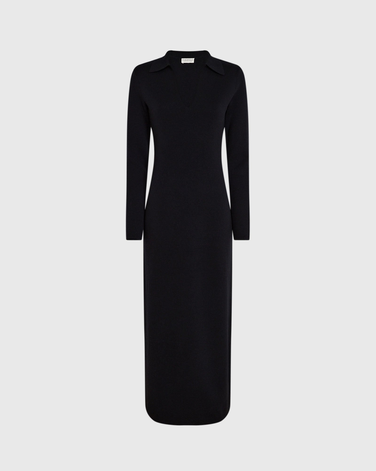 CLUB MONACO - Cashmere Blend Open Collar Maxi Dress - Black