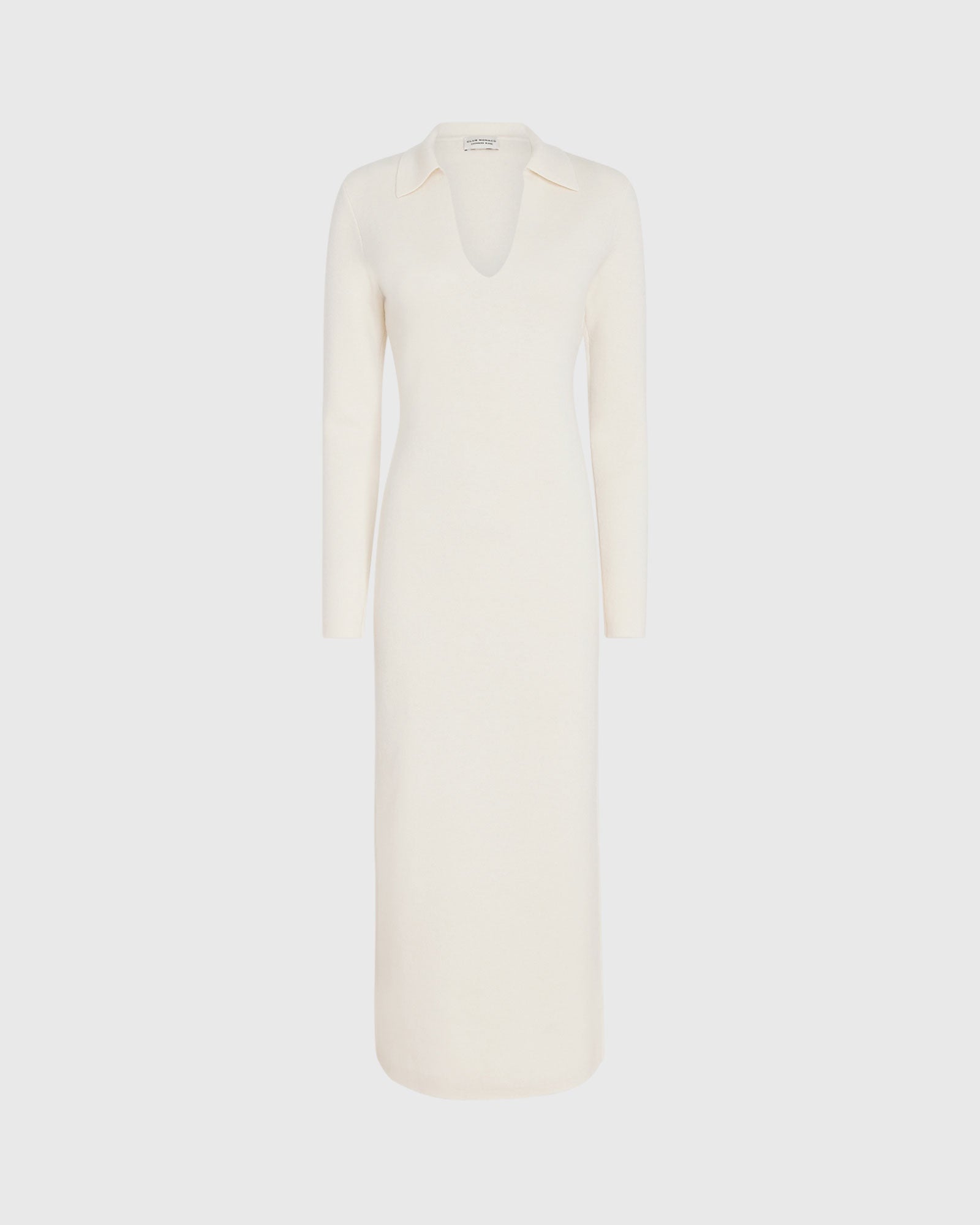 CLUB MONACO - Cashmere Blend Open Collar Maxi Dress - Eggshell