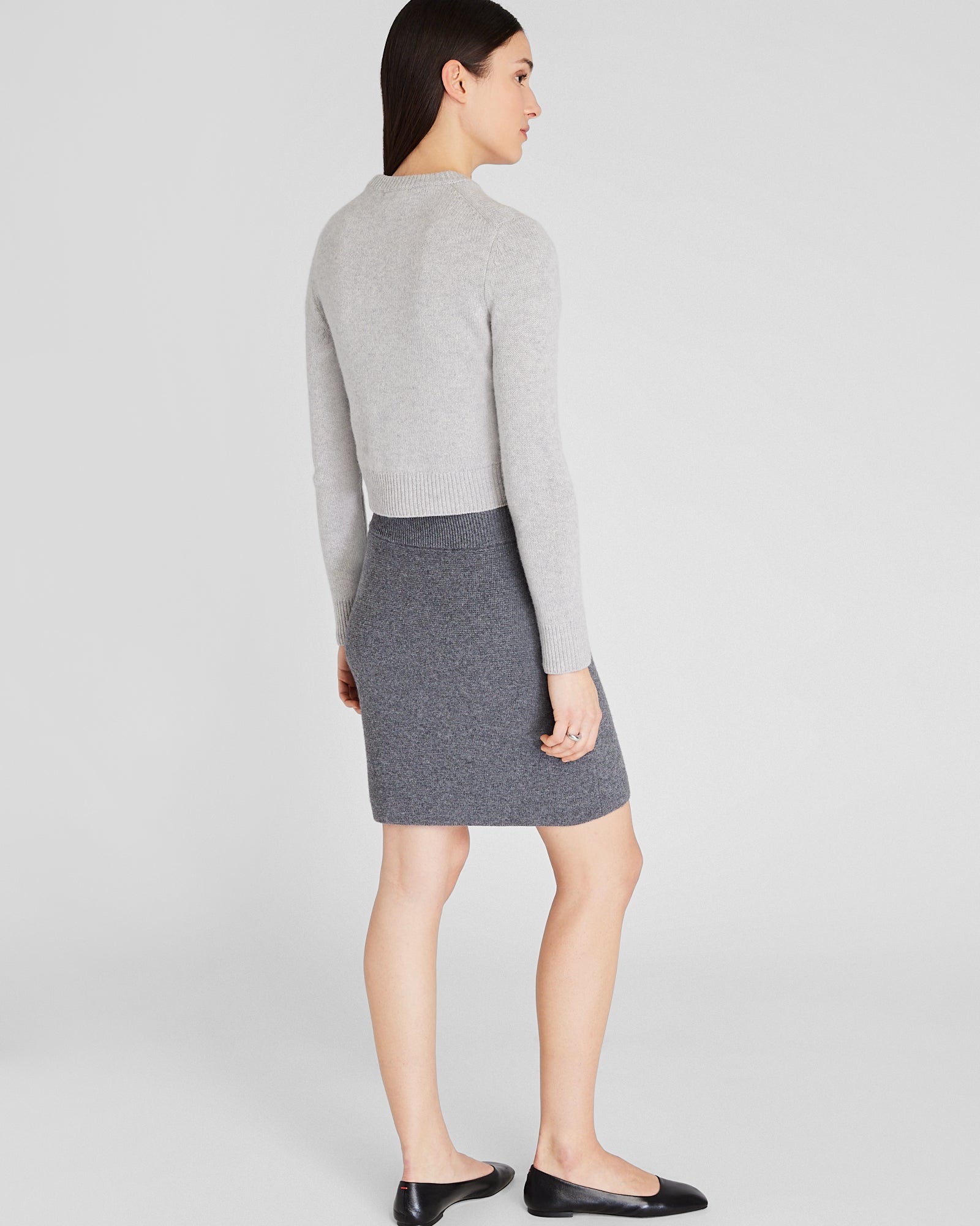 CLUB MONACO - Cashmere Blend Mini Sweater Skirt - Charcoal