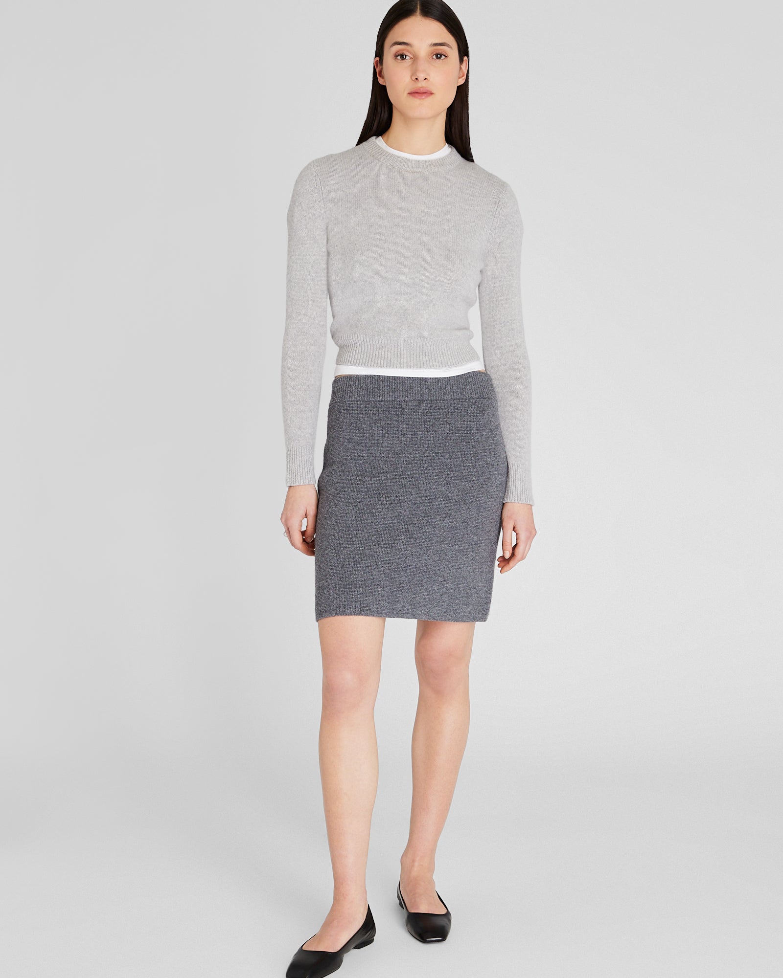 CLUB MONACO - Cashmere Blend Mini Sweater Skirt - Charcoal