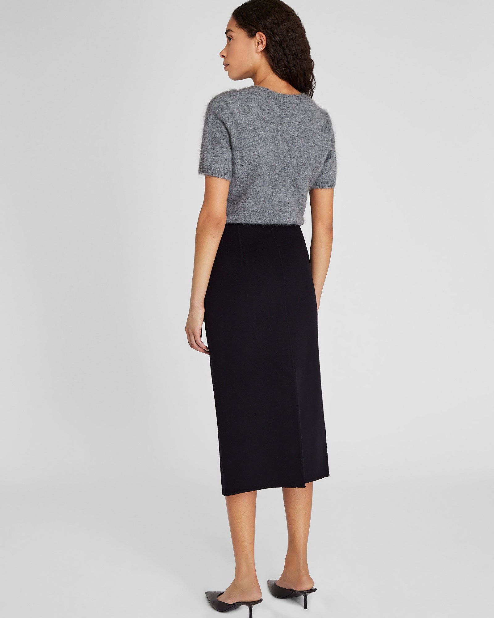 CLUB MONACO - Wool Double-Faced Midi Skirt - Black