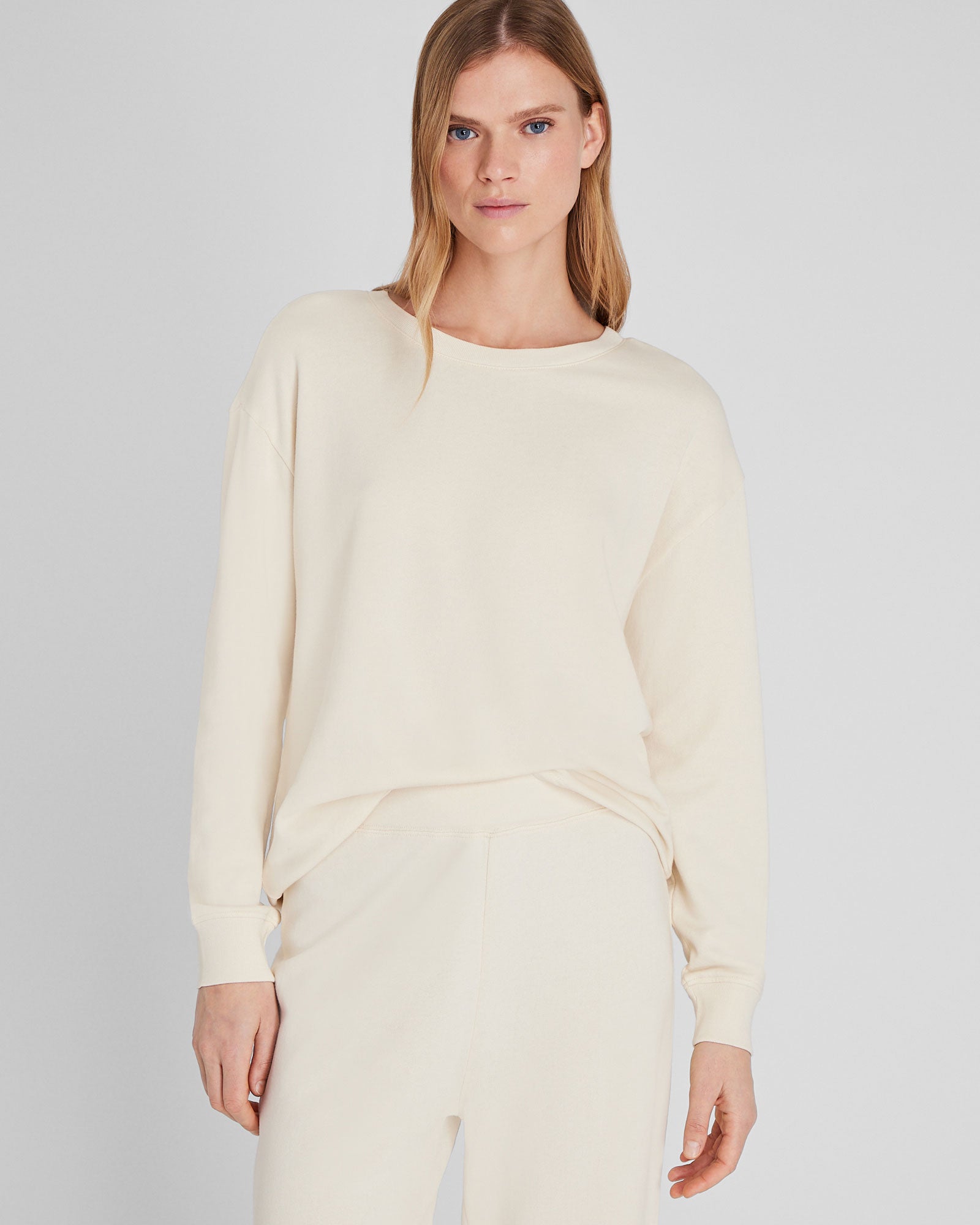 CLUB MONACO - Relaxed Fit Crewneck Sweatshirt - Sand