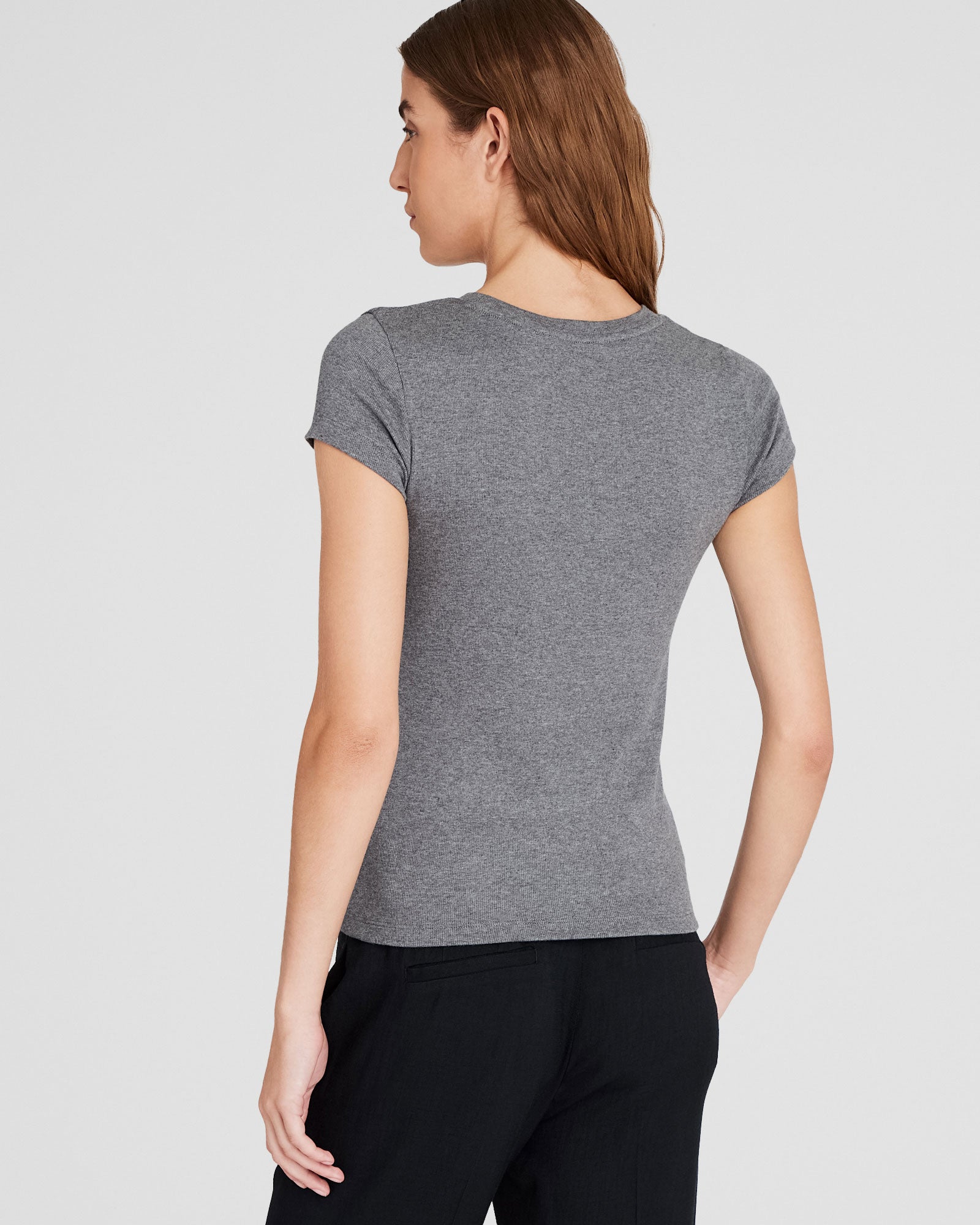 CLUB MONACO - Pima Bowee Tee - Medium Heather Grey