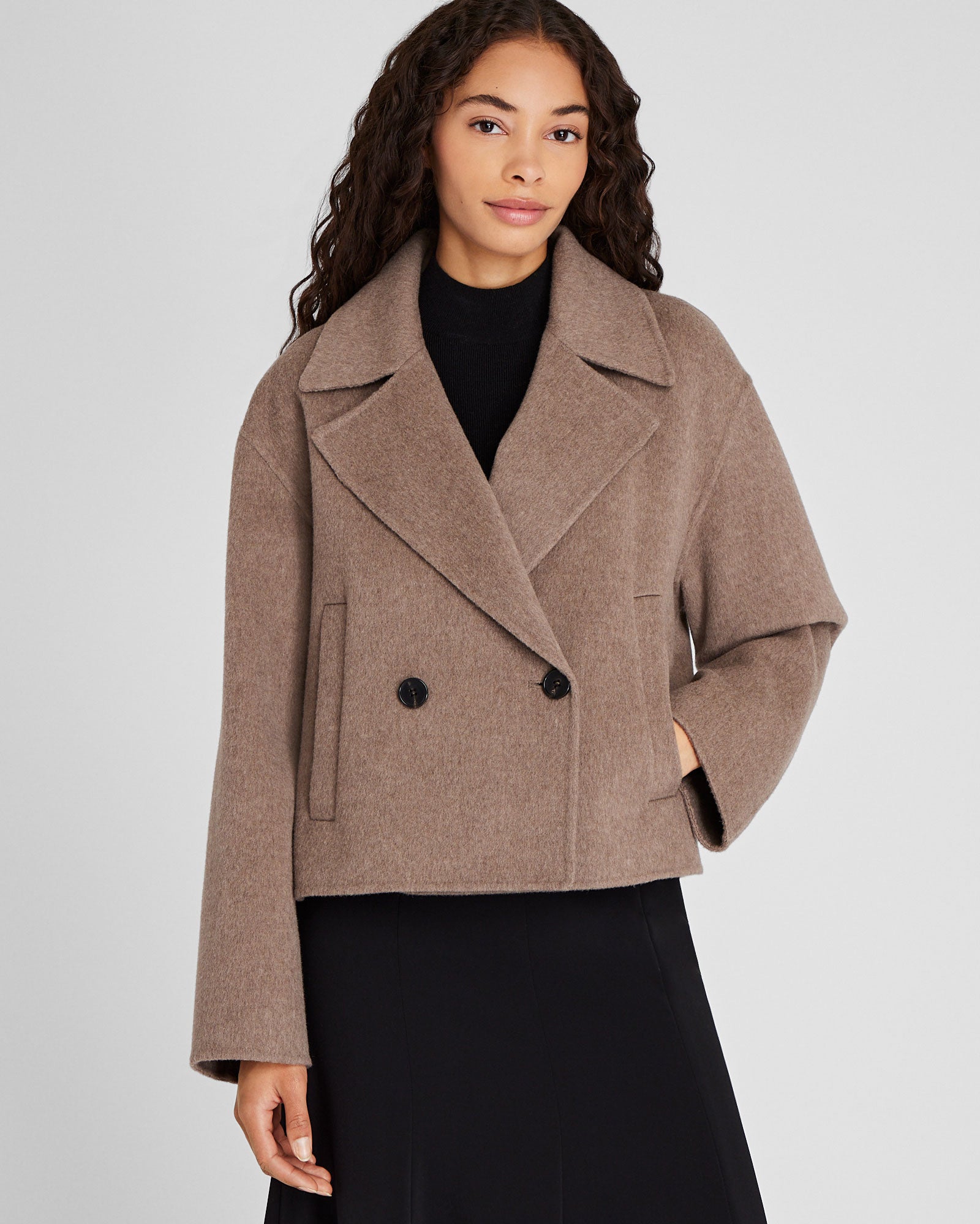 CLUB MONACO - Caban court en mélange de cachemire de la collection capsule - Caramel