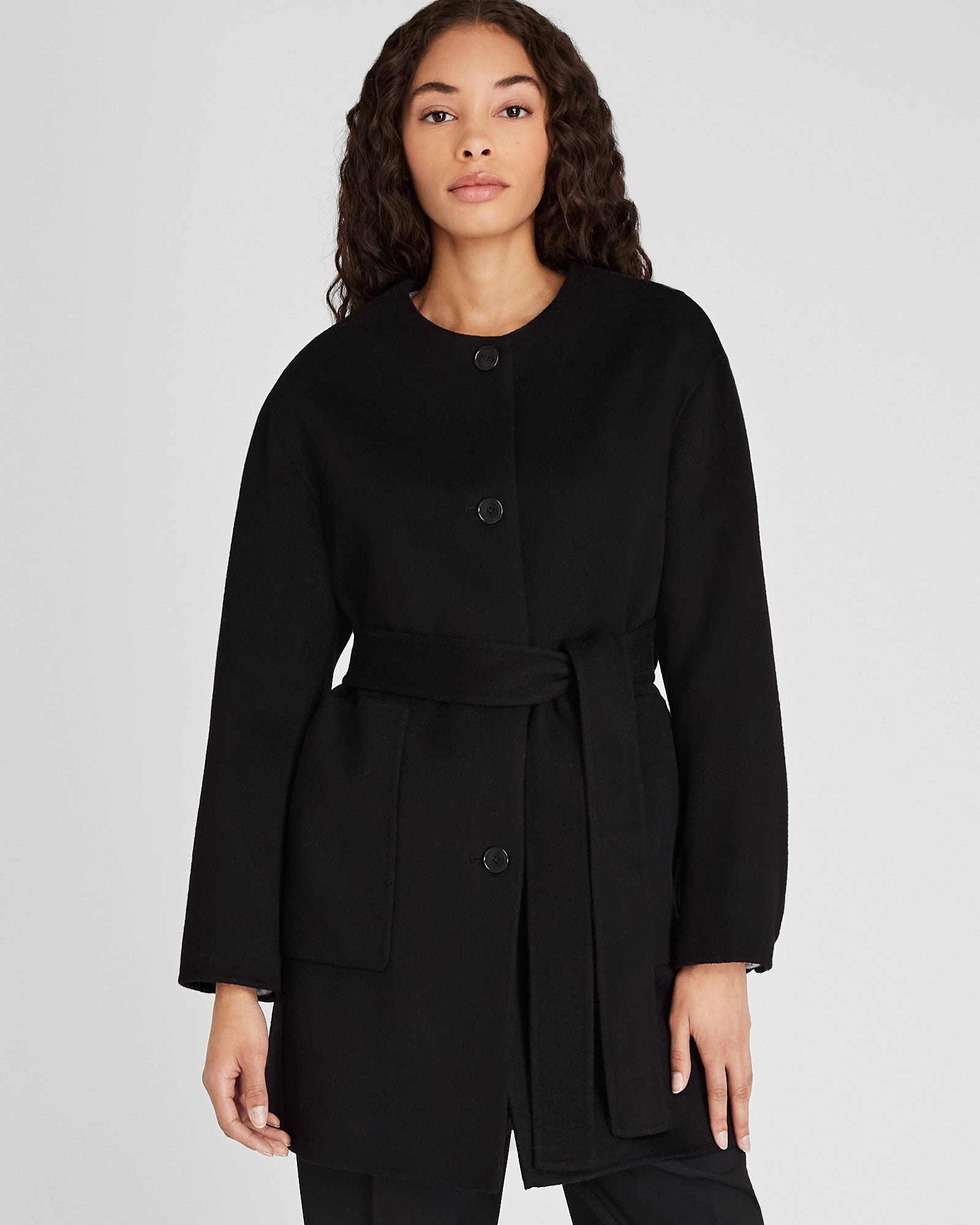 CLUB MONACO - Capsule Collarless Cashmere Blend Jacket - Black