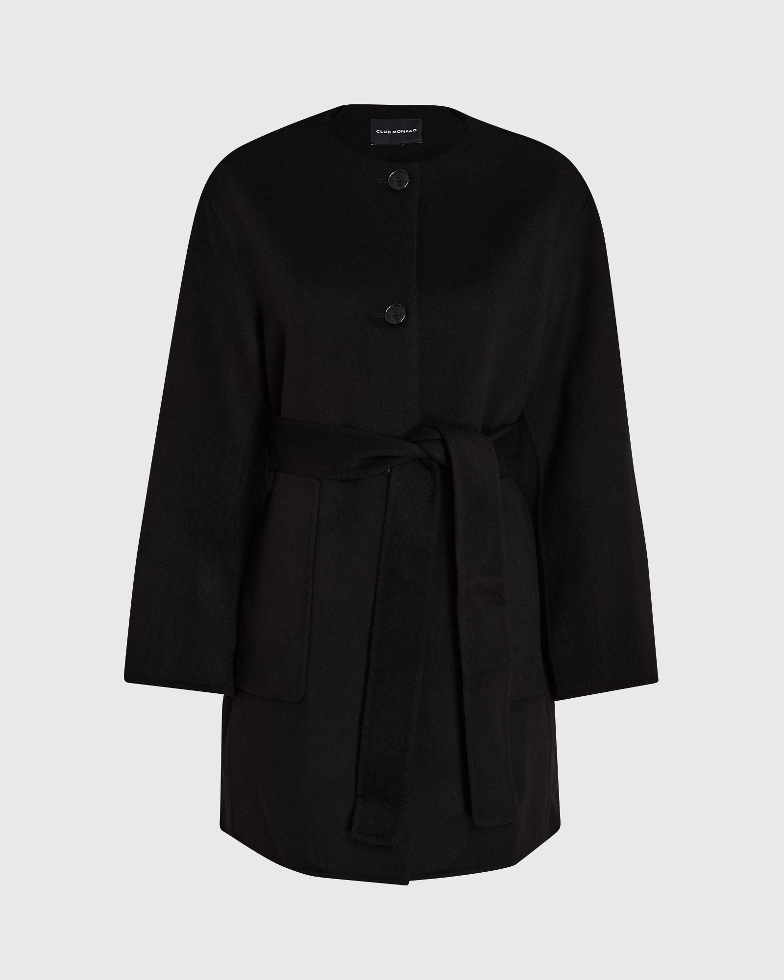 CLUB MONACO - Capsule Collarless Cashmere Blend Jacket - Black