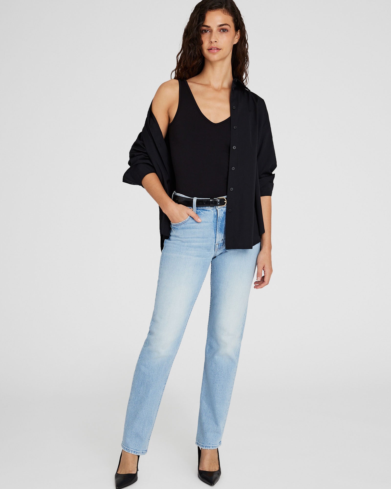 CLUB MONACO - MOTHER The Smarty Pants Skimp Jeans - Light Denim