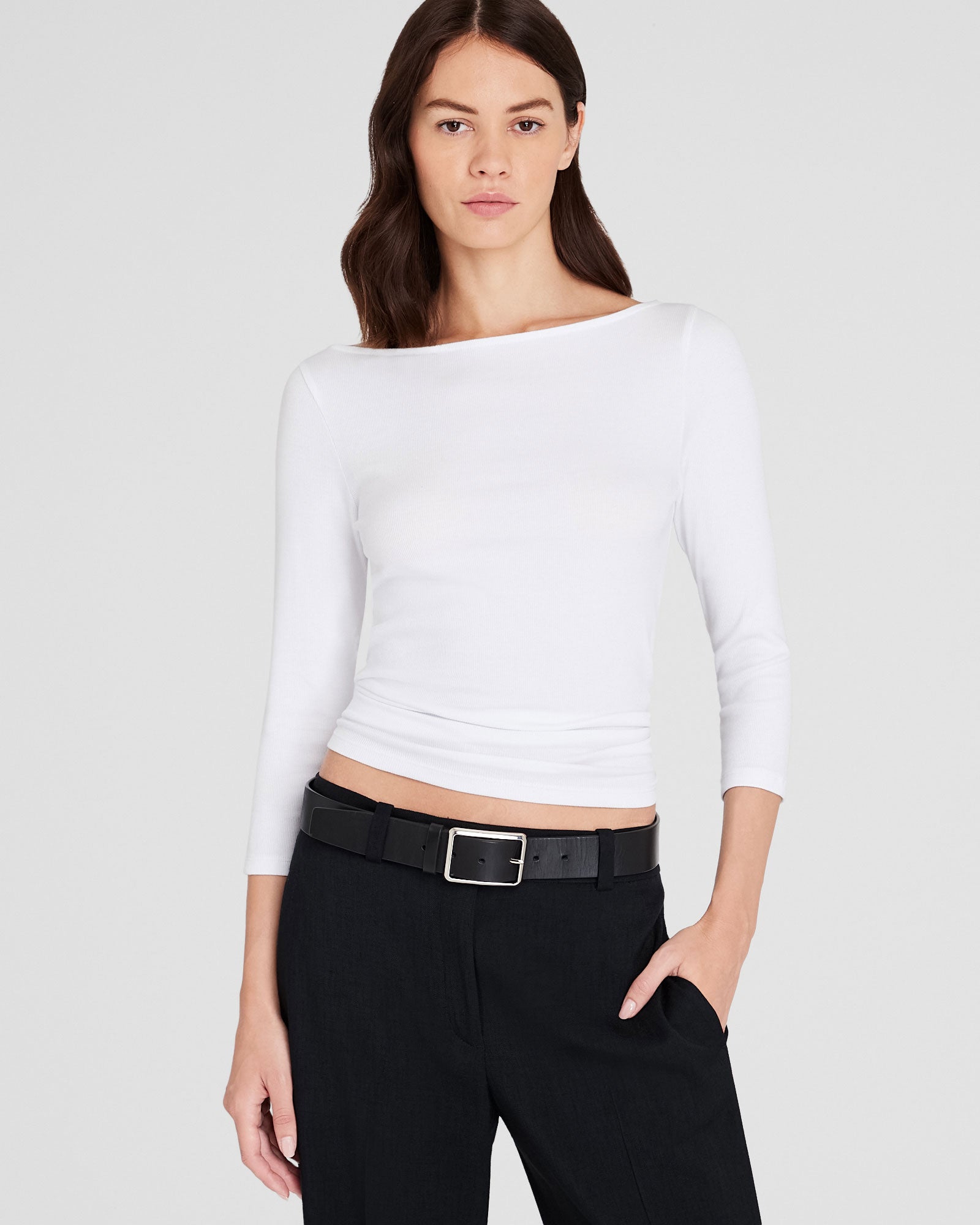 CLUB MONACO - T-shirt à col bateau Bowee - Blanc