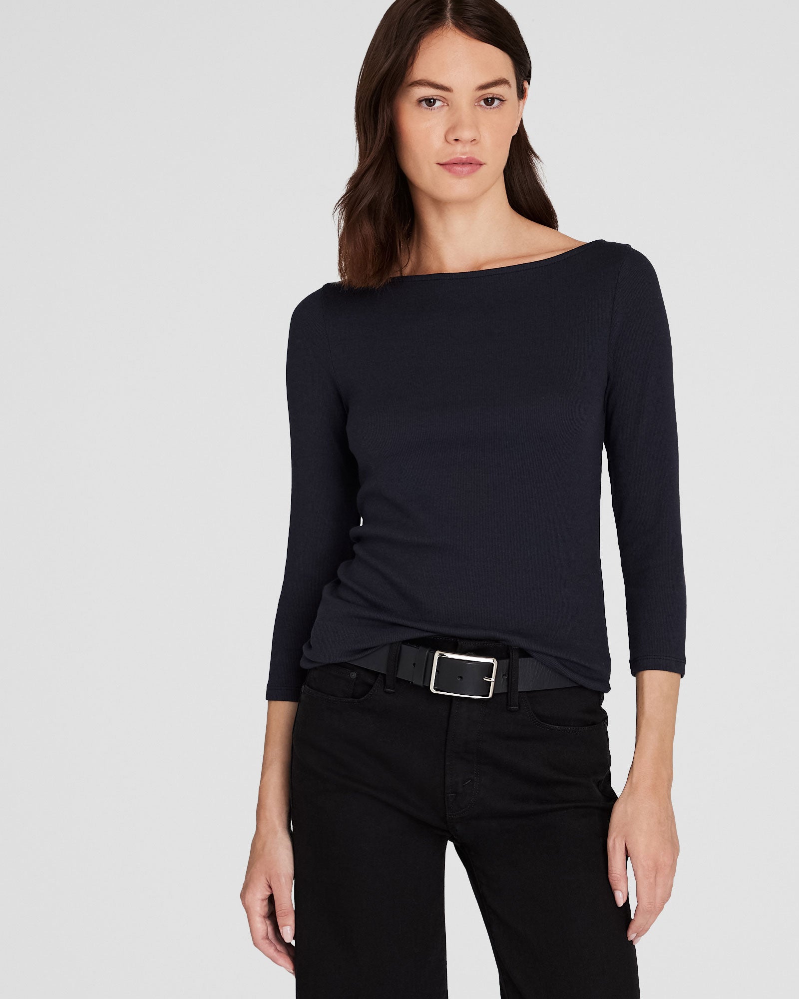 CLUB MONACO - Bowee Boatneck Tee - Black
