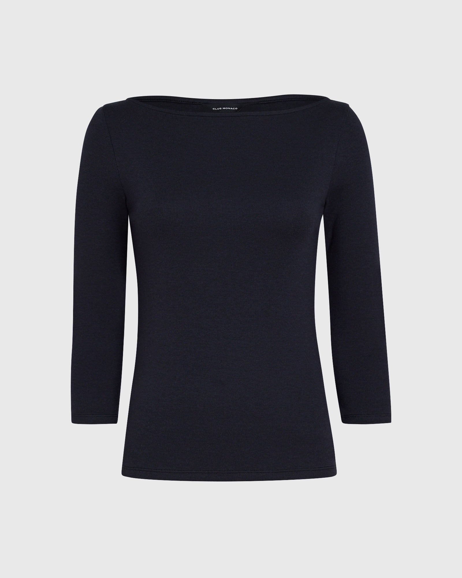 CLUB MONACO - Bowee Boatneck Tee - Black