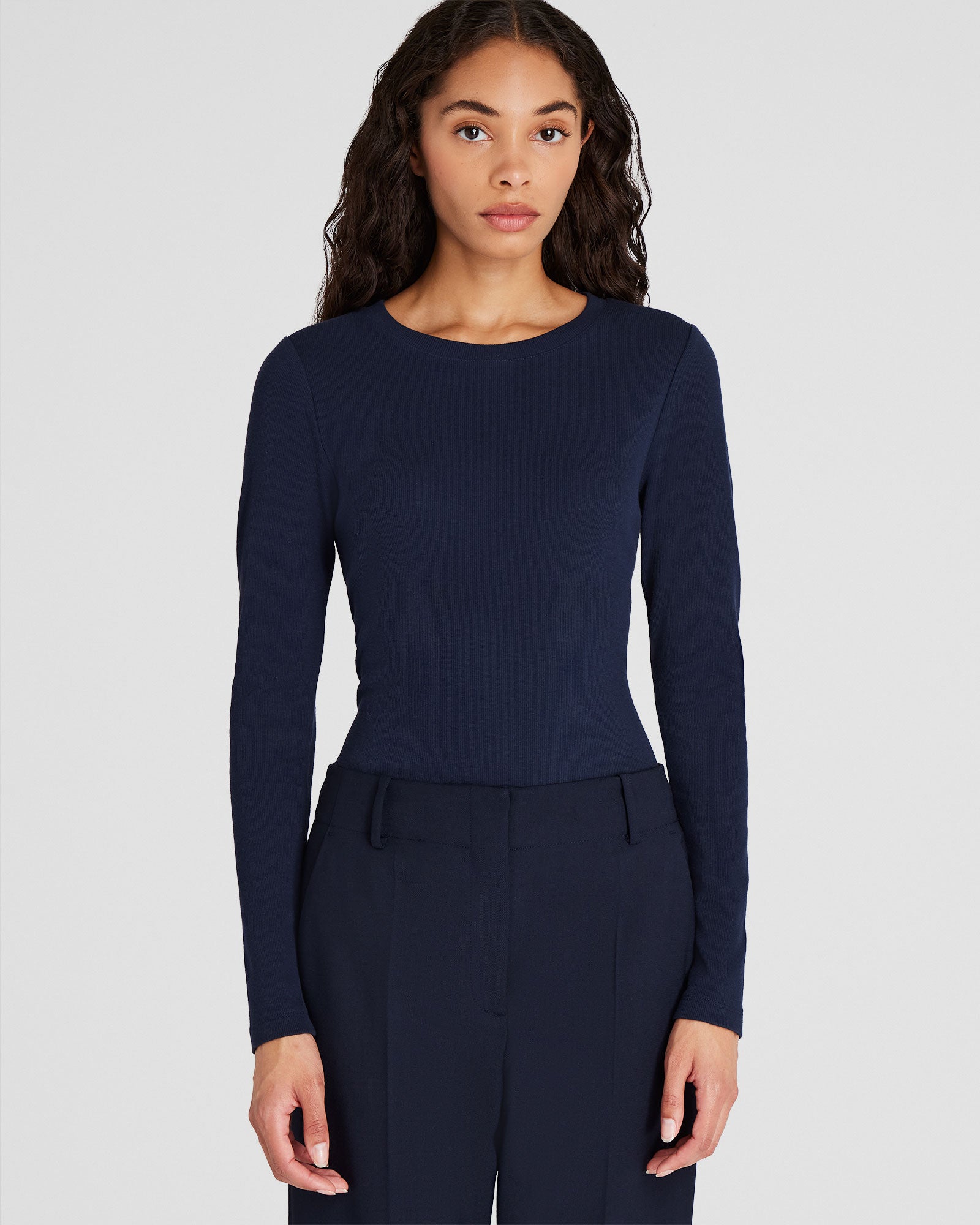 CLUB MONACO - Long-Sleeve Bowee Tee - Navy