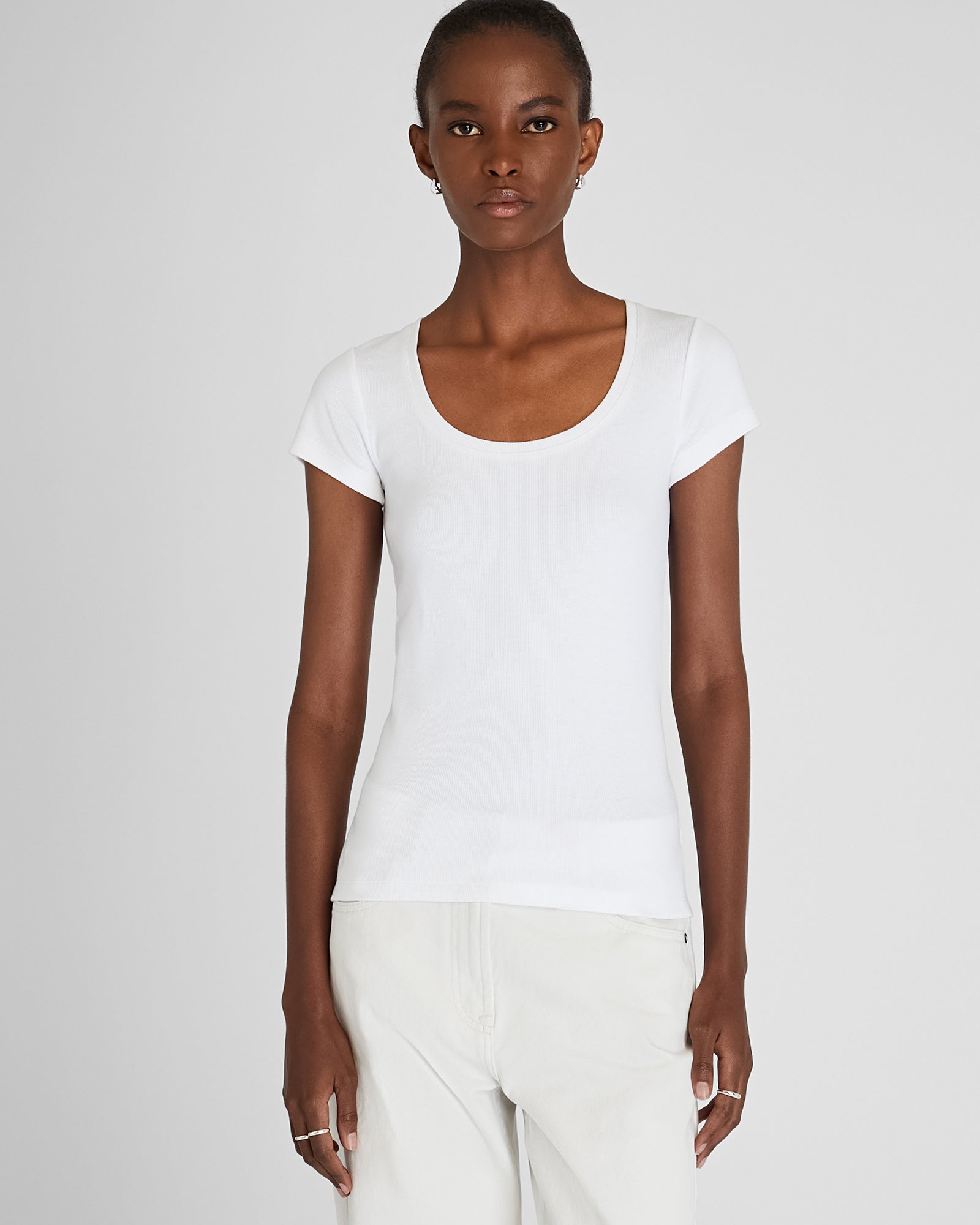 CLUB MONACO - Bowee Scoop Neck Tee - White