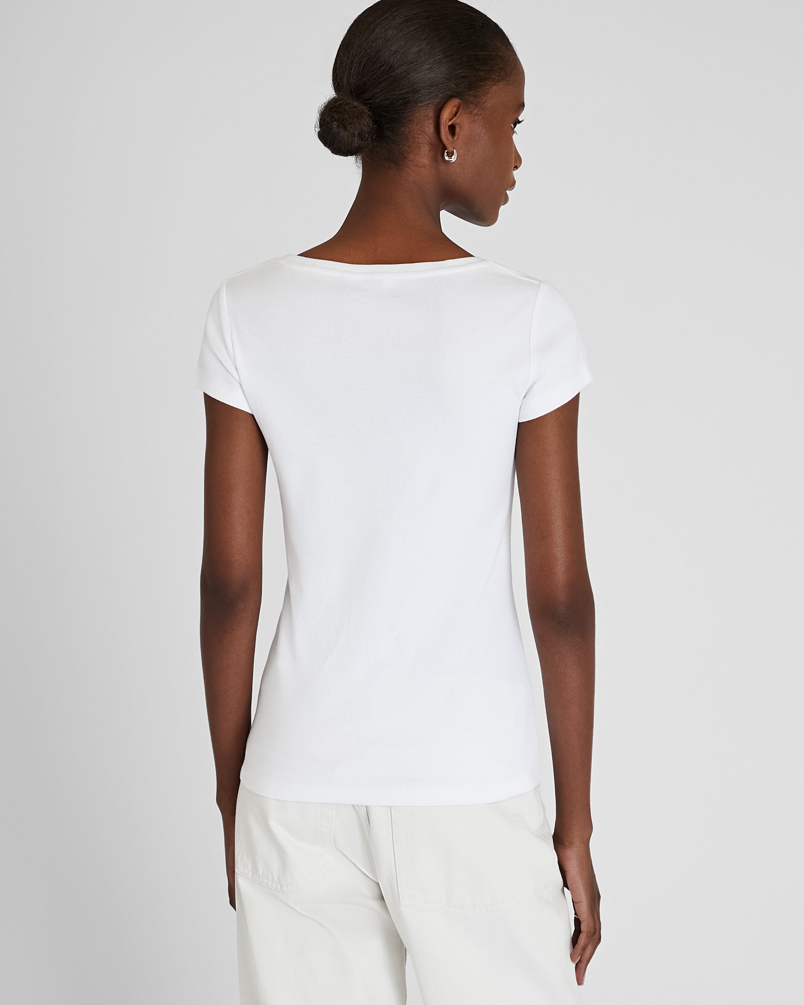 CLUB MONACO - Bowee Scoop Neck Tee - White