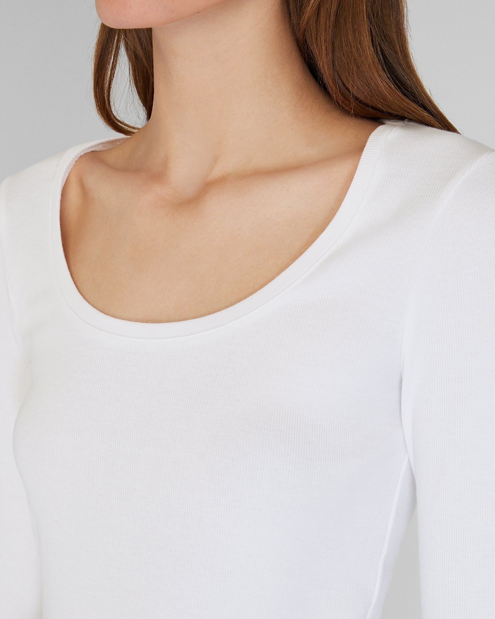 CLUB MONACO - Bowee Long-Sleeve Scoop Neck Tee - White